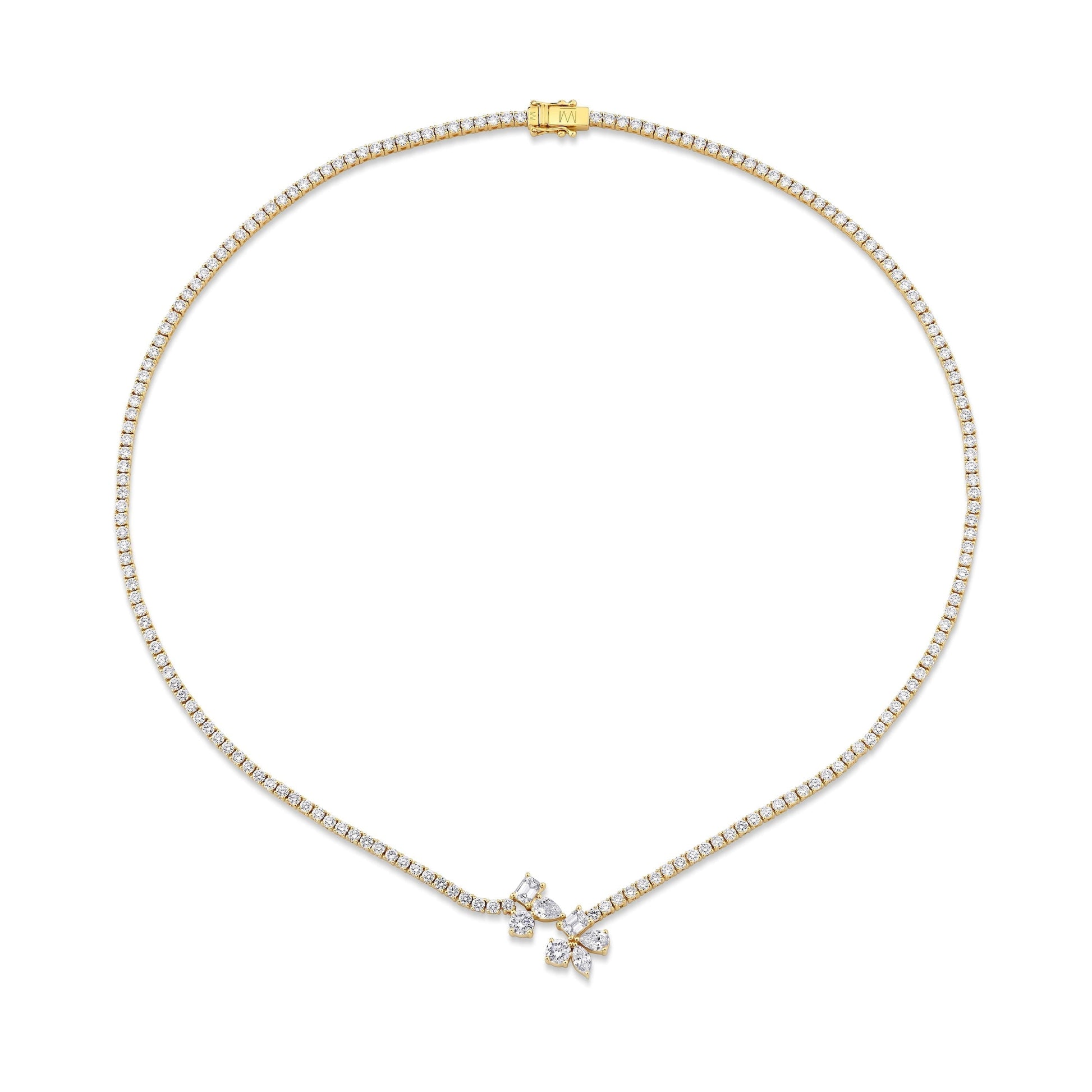 Montage Cluster Drop Tennis Necklace