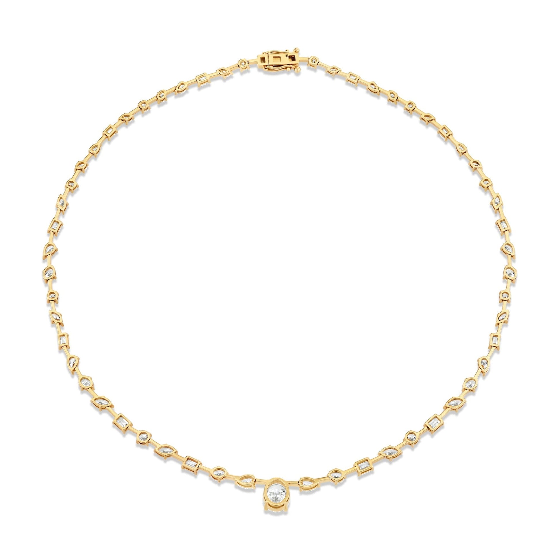 Montage Oval Diamond Center Riviera Necklace