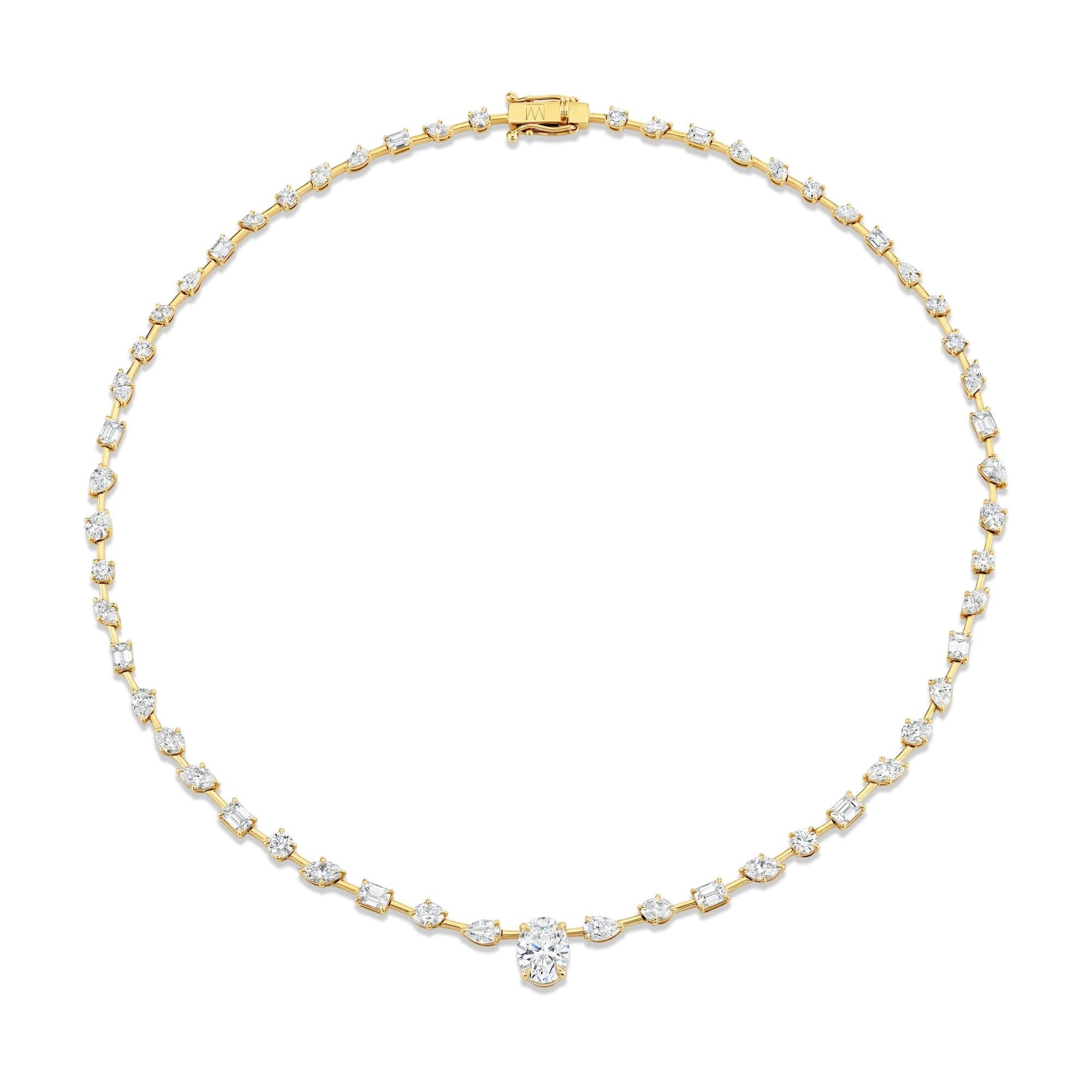 Montage Oval Diamond Center Riviera Necklace