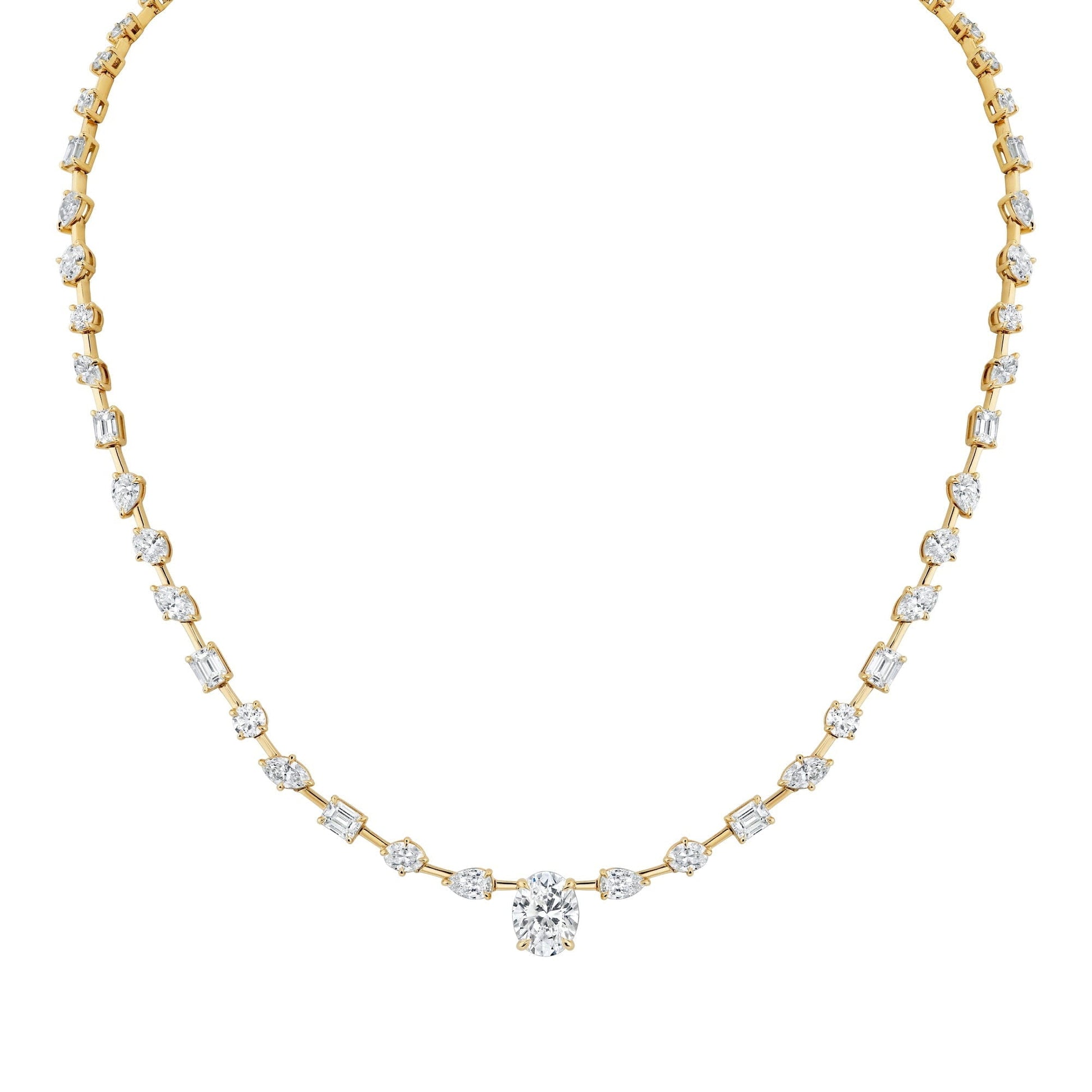 Montage Oval Diamond Center Riviera Necklace