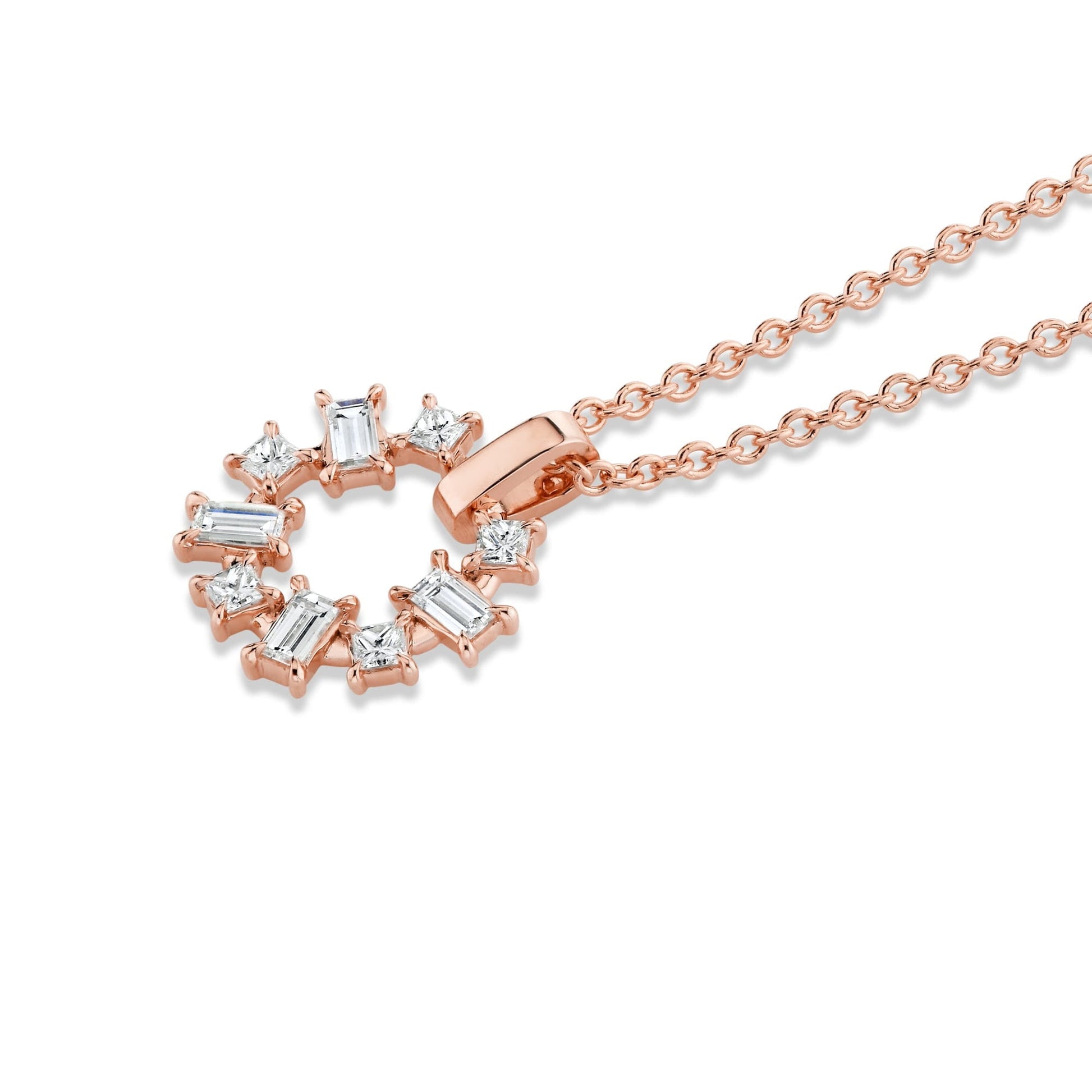 Mini Montage Baguette and Princess Cut Ring Pendant