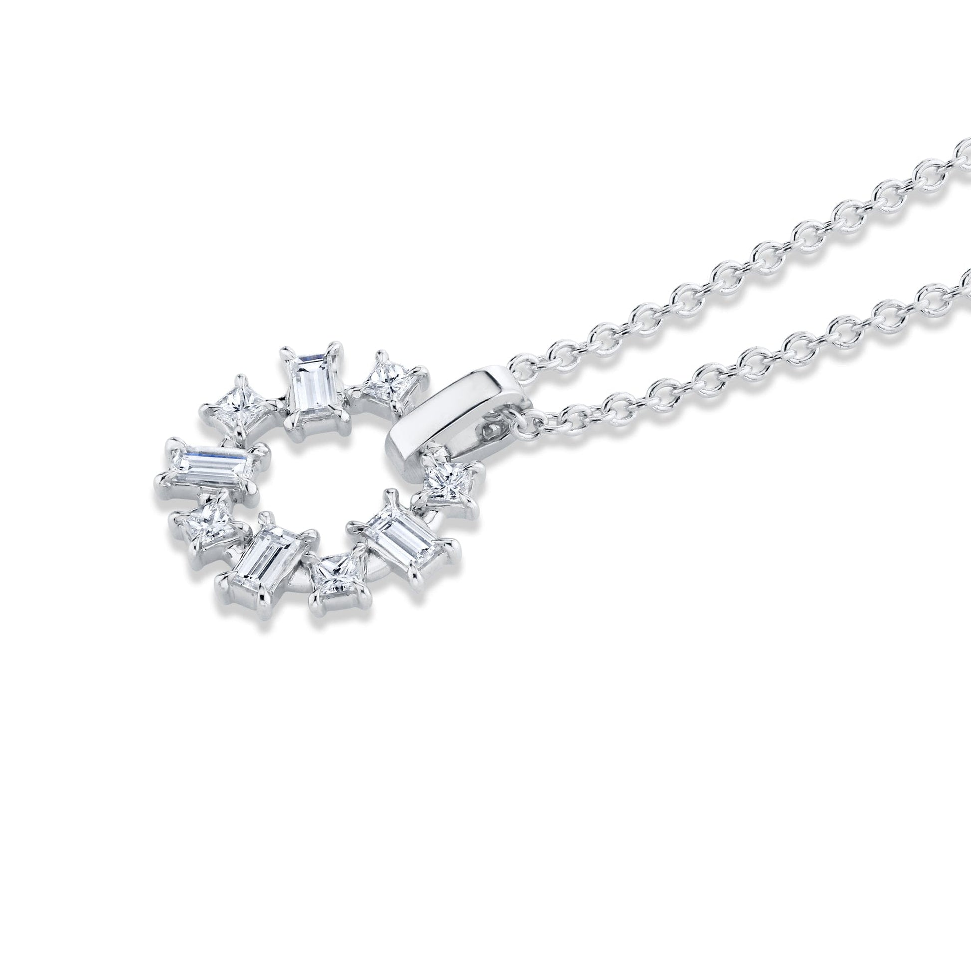 Mini Montage Baguette and Princess Cut Ring Pendant