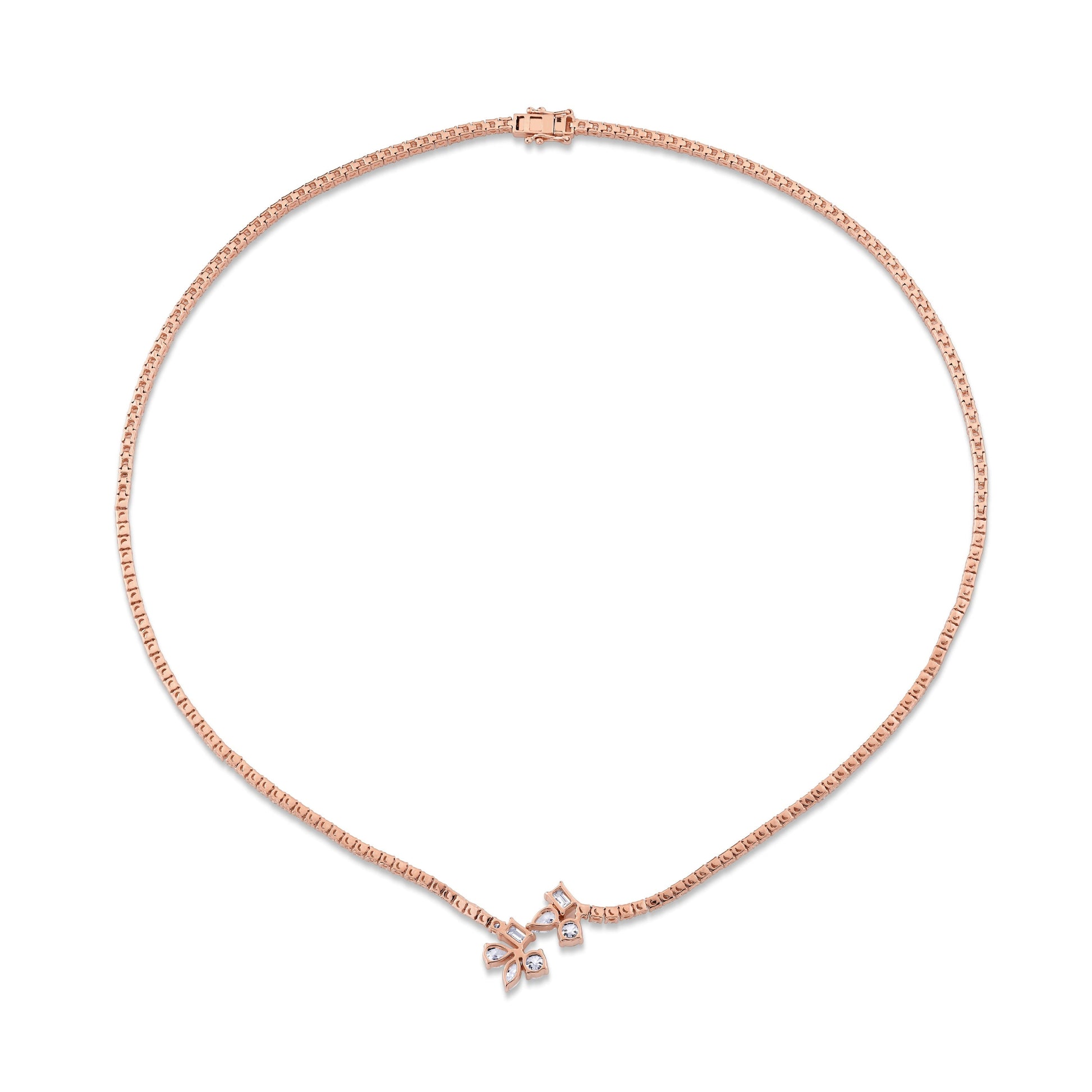 Montage Cluster Drop Tennis Necklace