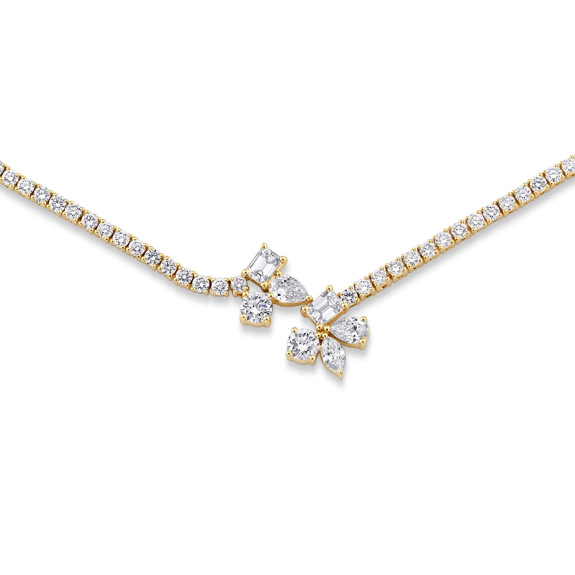 Montage Cluster Drop Tennis Necklace