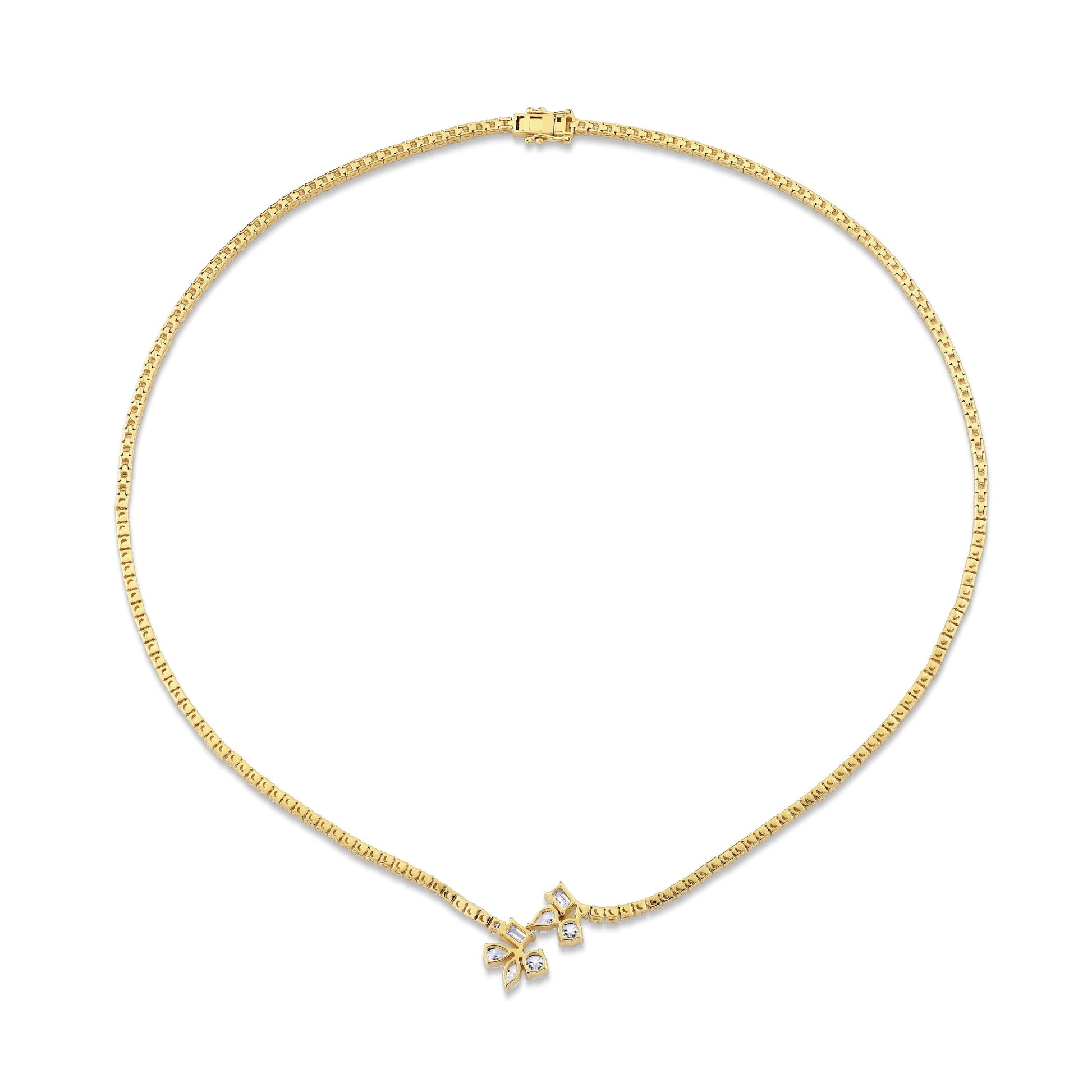 Montage Cluster Drop Tennis Necklace