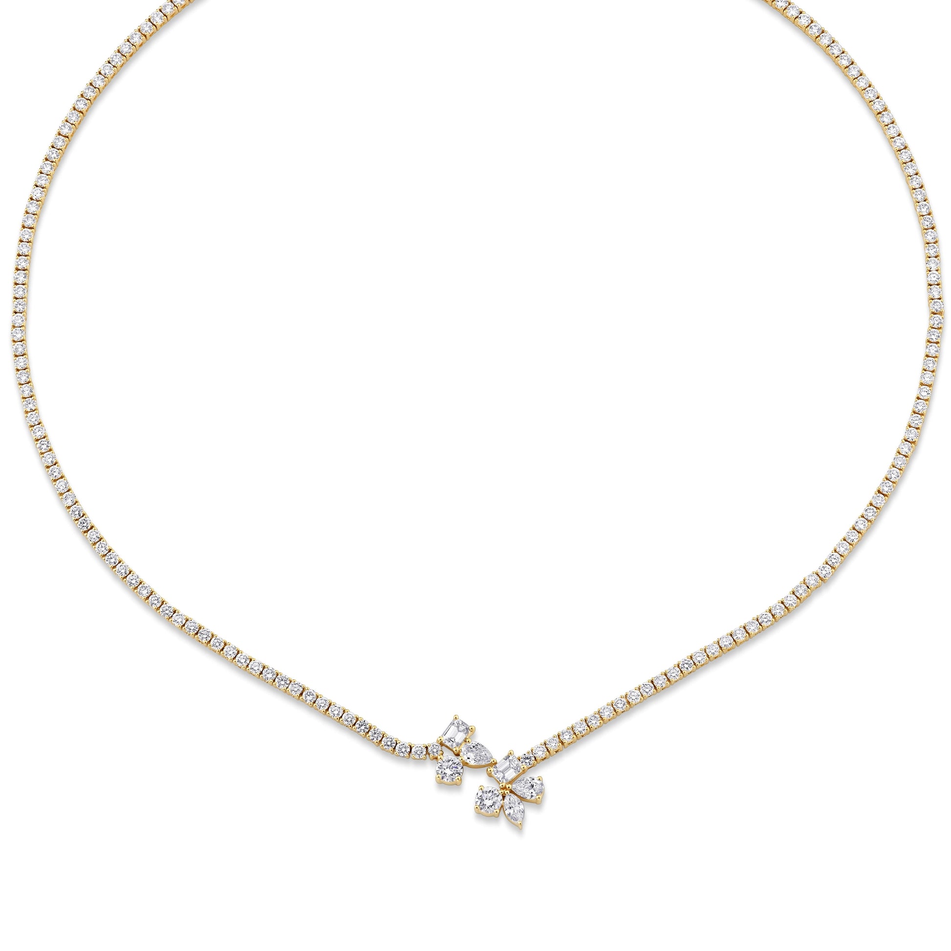 Montage Cluster Drop Tennis Necklace