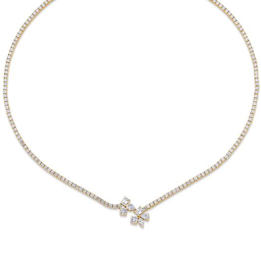 Montage Cluster Drop Tennis Necklace