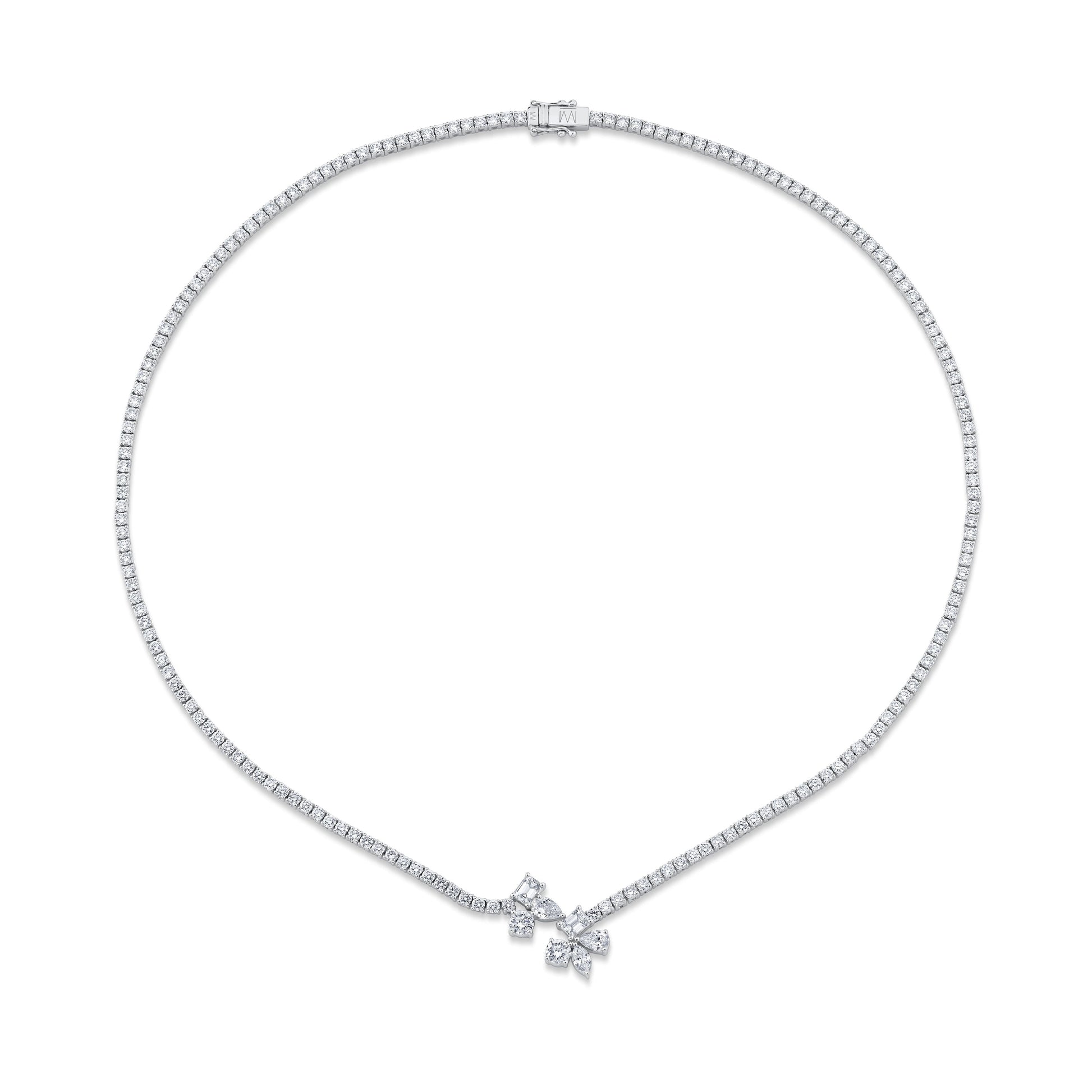 Montage Cluster Drop Tennis Necklace