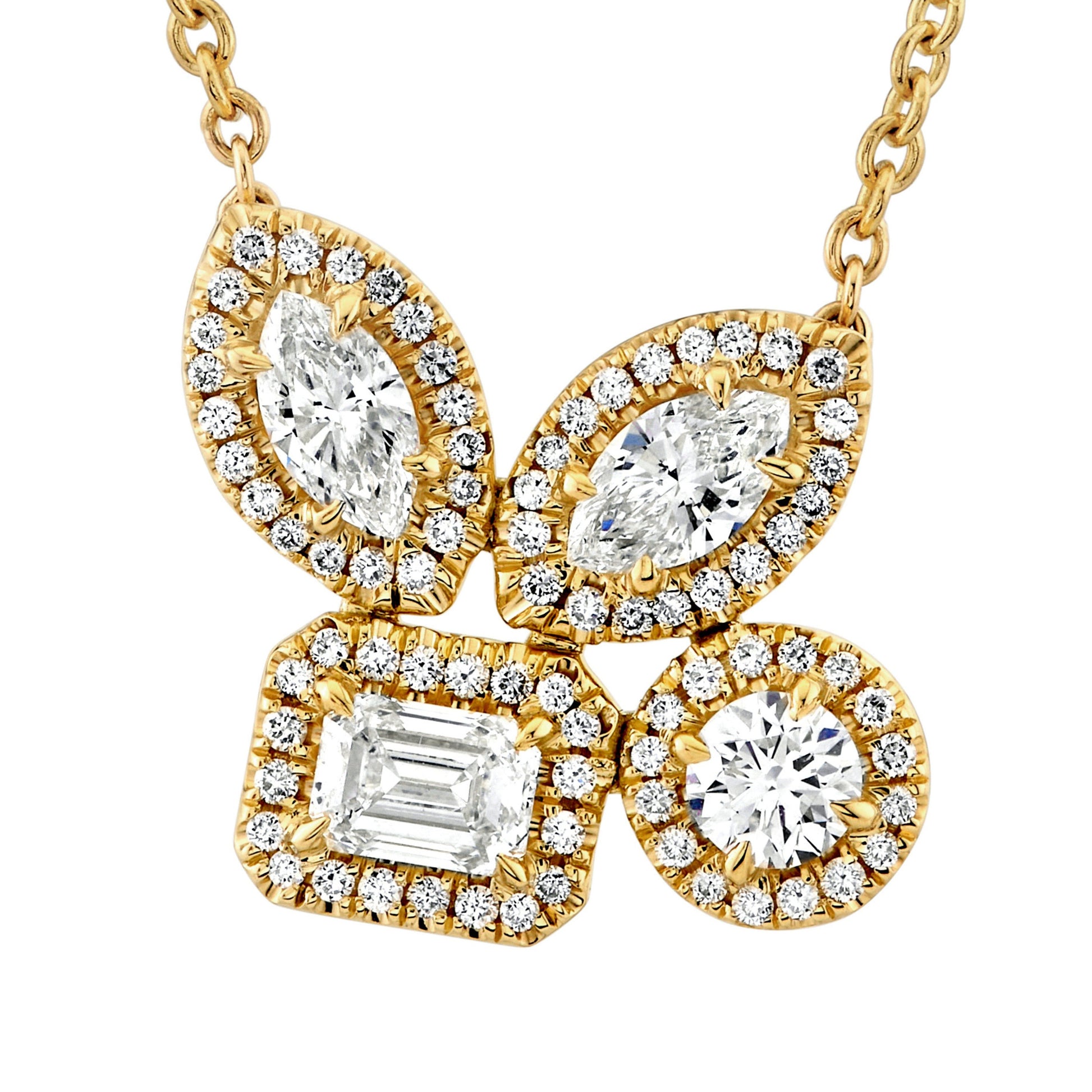 Montage Cluster Halo Necklace