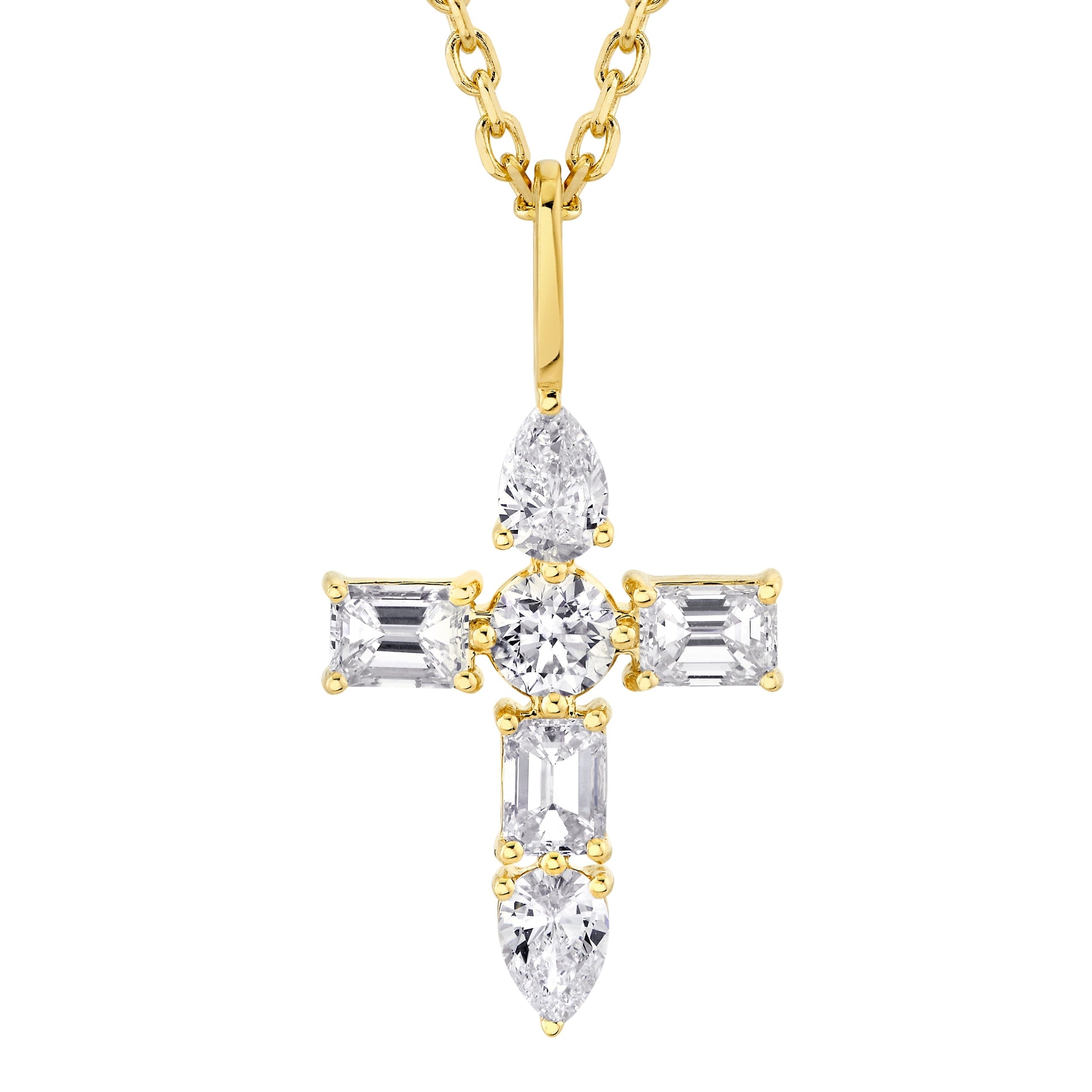 Montage Diamond Emerald Cross Pendant