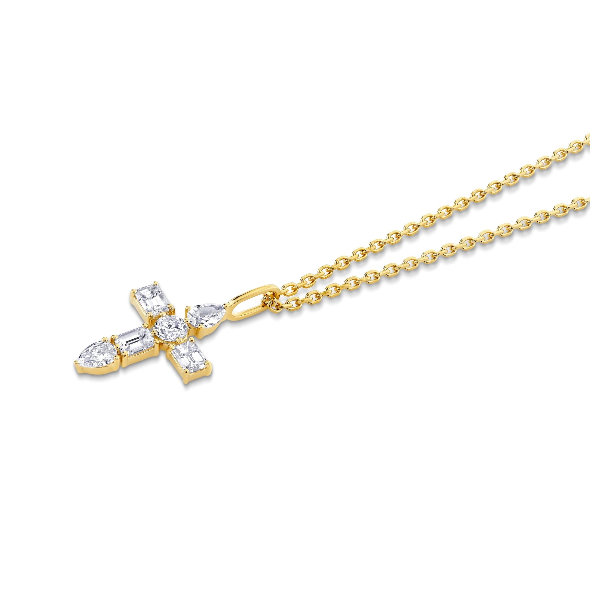 Montage Diamond Emerald Cross Pendant