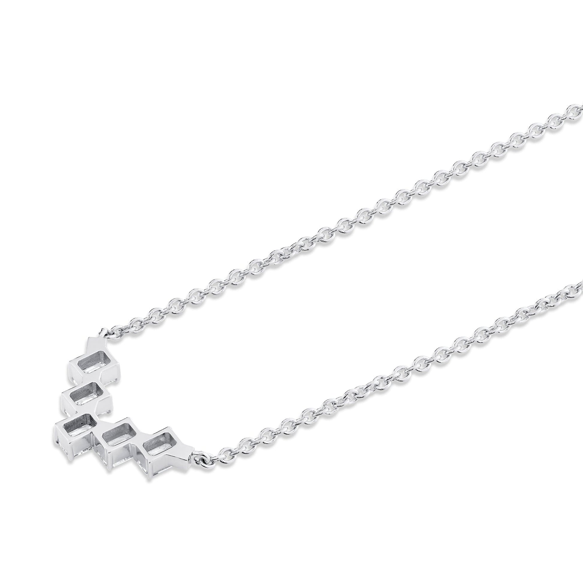 Mini Montage Emerald Cut Diamond Chevron Necklace
