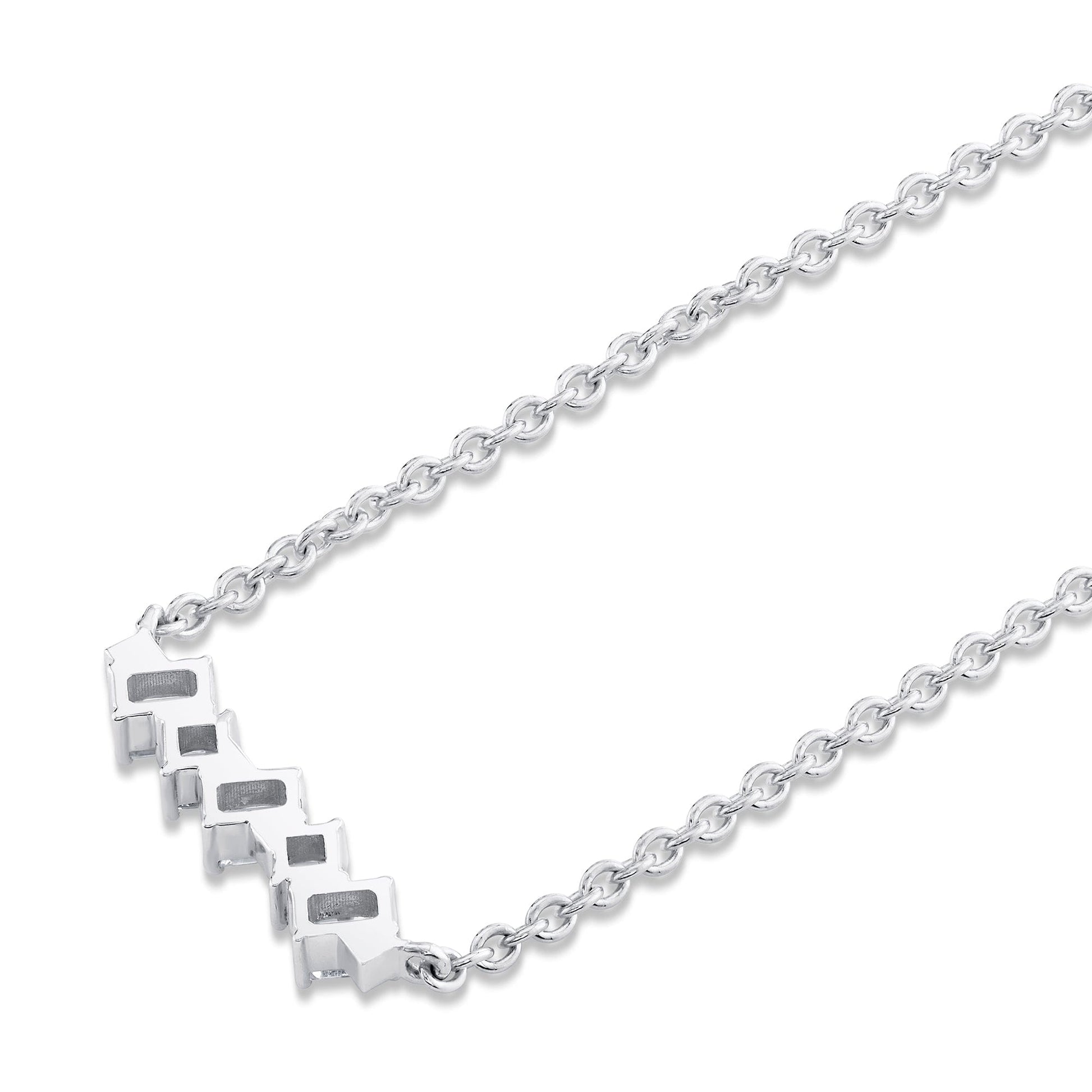 Mini Montage Emerald & Princess Diamond Bar Necklace