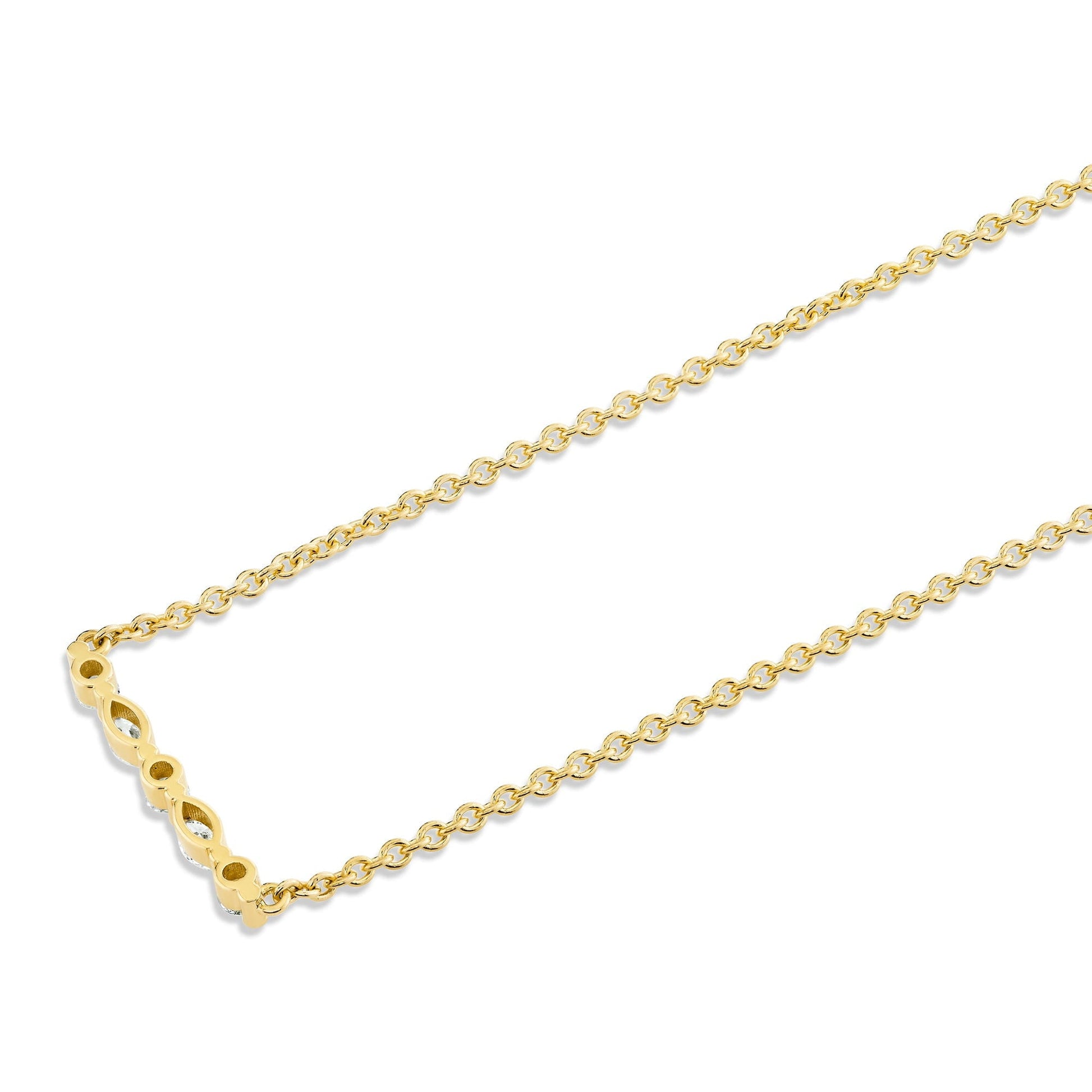 Mini Montage Marquise and Round Cut Diamond Bar Necklace