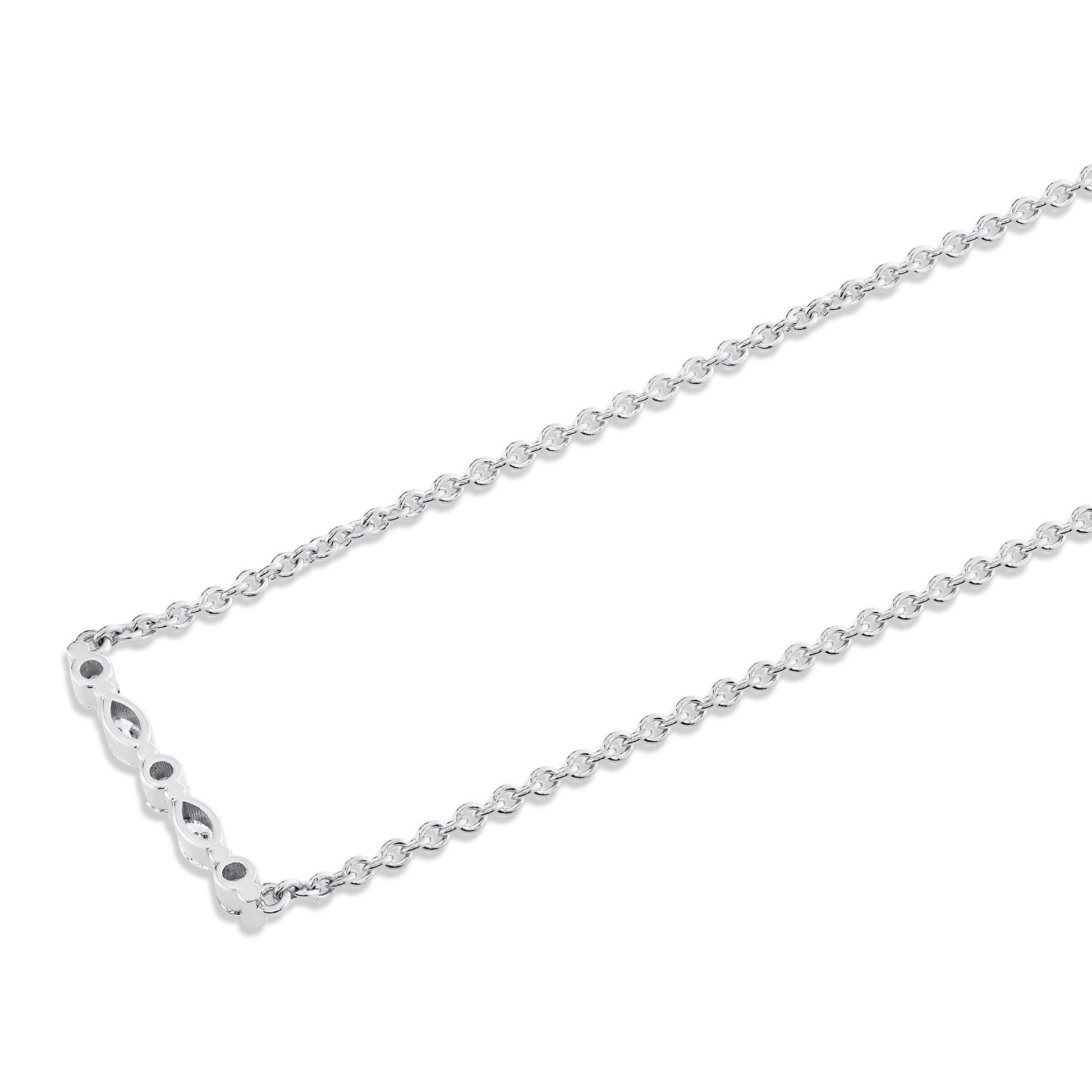 Mini Montage Marquise and Round Cut Diamond Bar Necklace