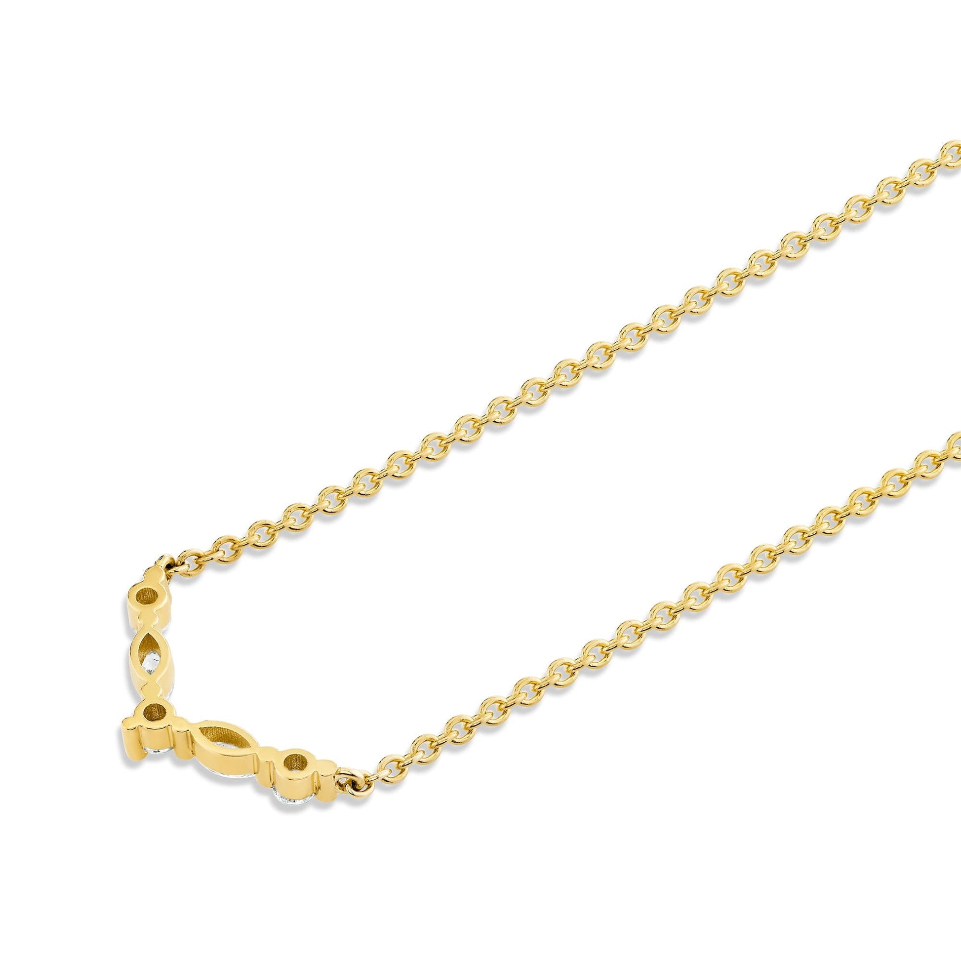 Mini Montage Marquise and Round Cut Diamond Chevron Necklace