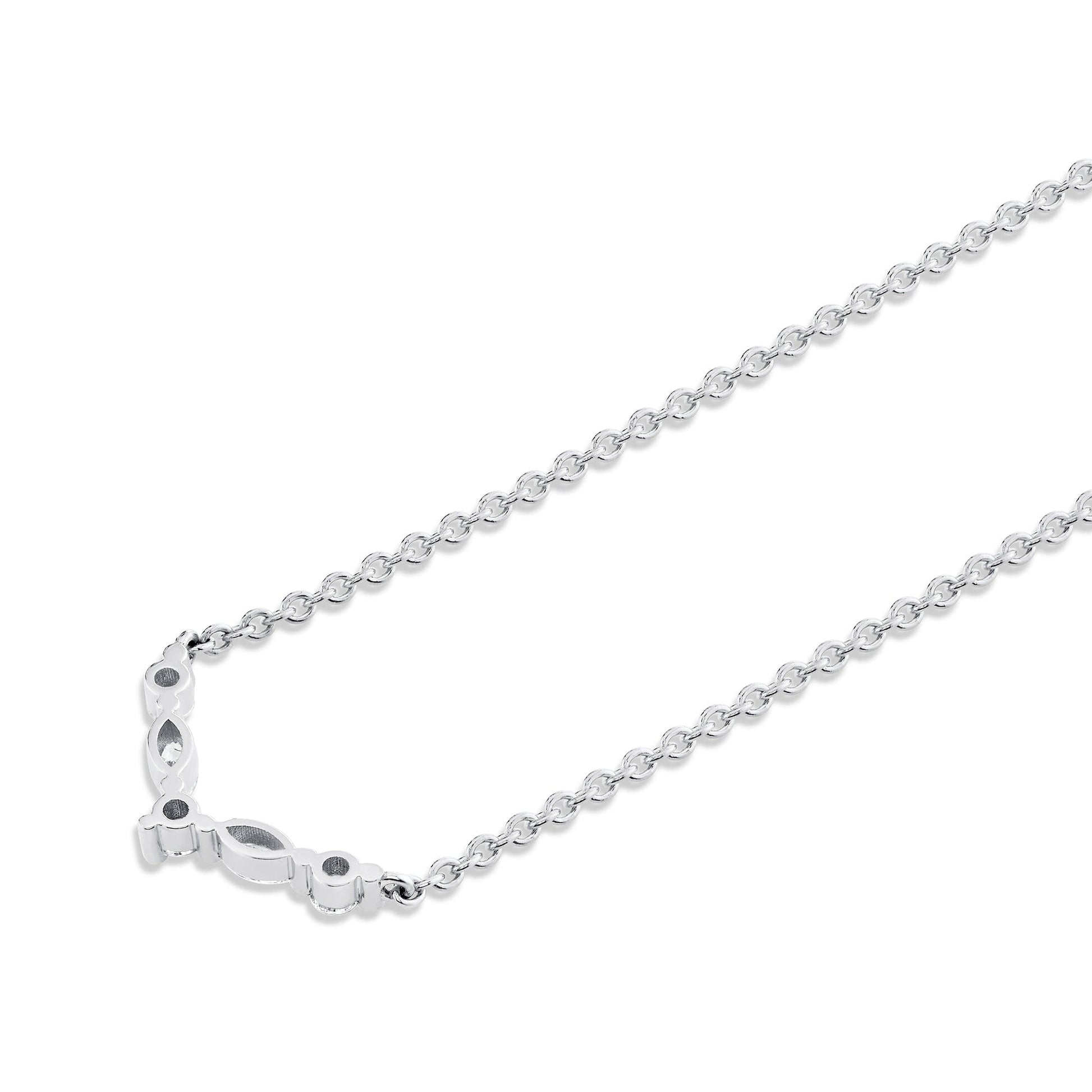 Mini Montage Marquise and Round Cut Diamond Chevron Necklace