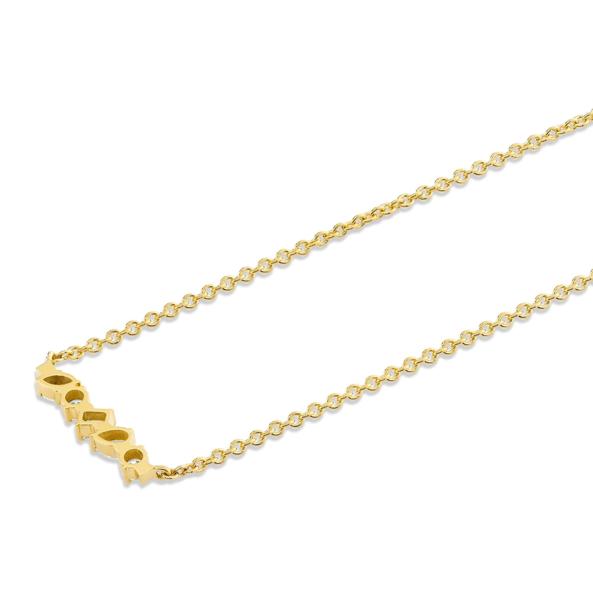 Mini Montage Mixed Cut Diamond Bar Necklace