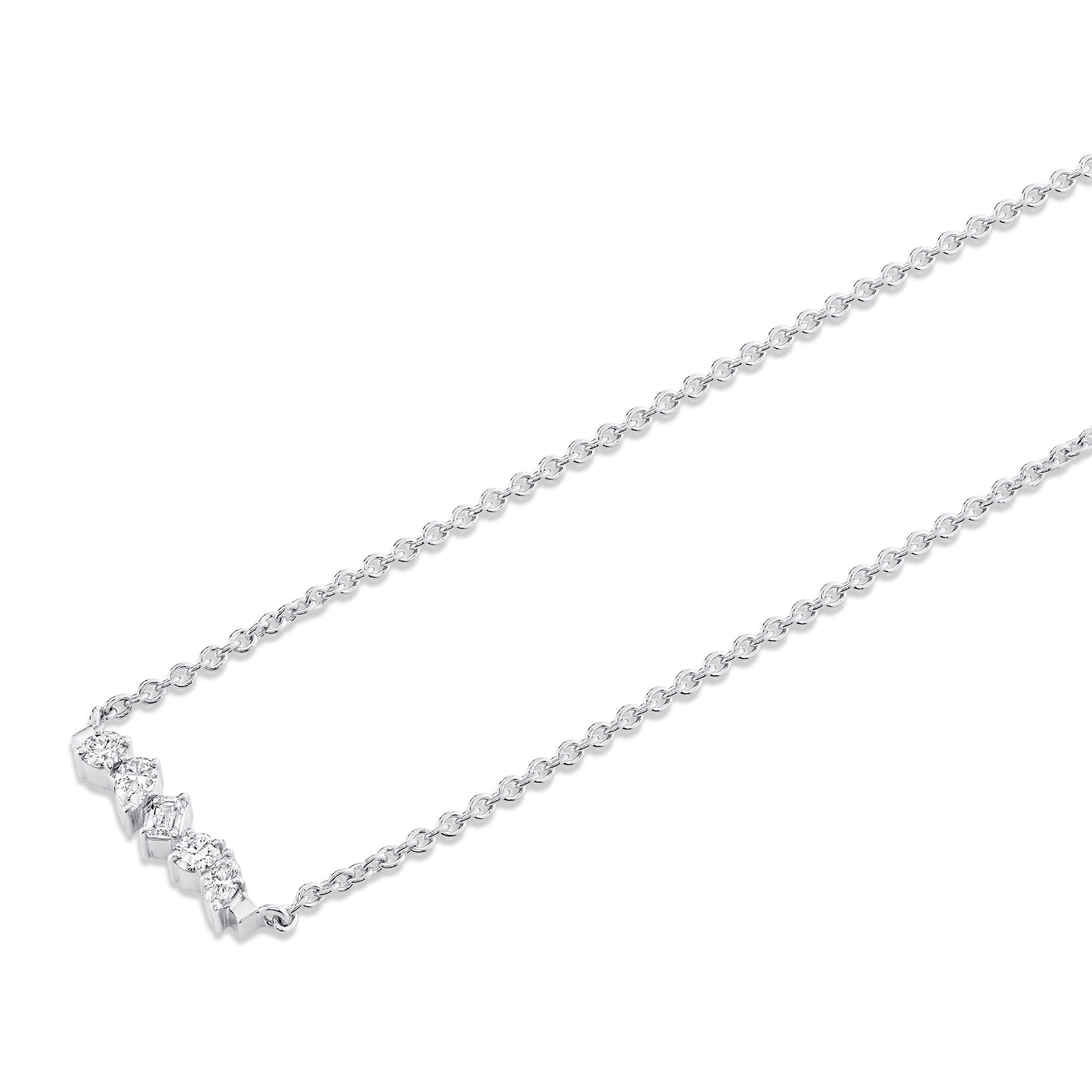 Mini Montage Mixed Cut Diamond Bar Necklace