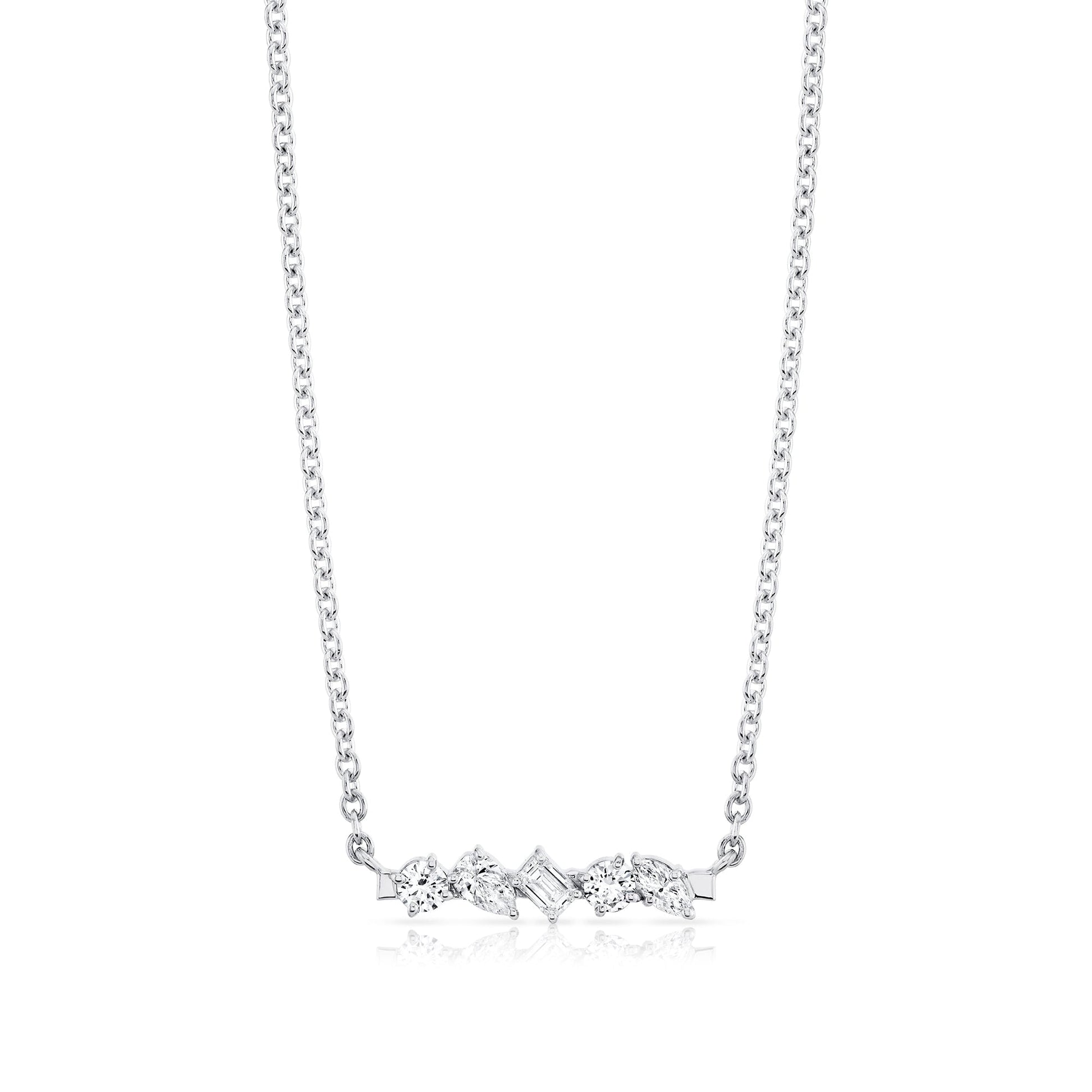 Mini Montage Mixed Cut Diamond Bar Necklace