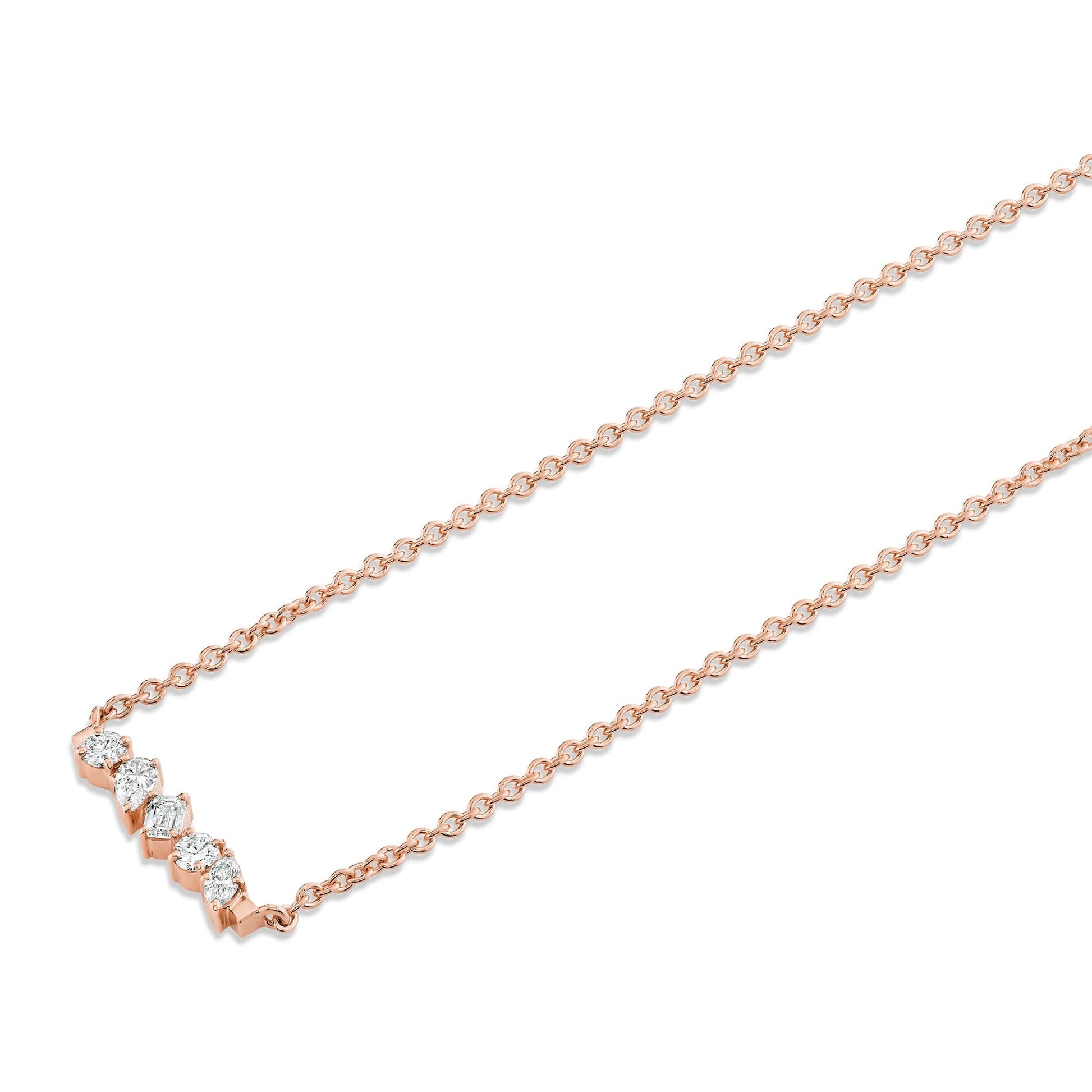 Mini Montage Mixed Cut Diamond Bar Necklace