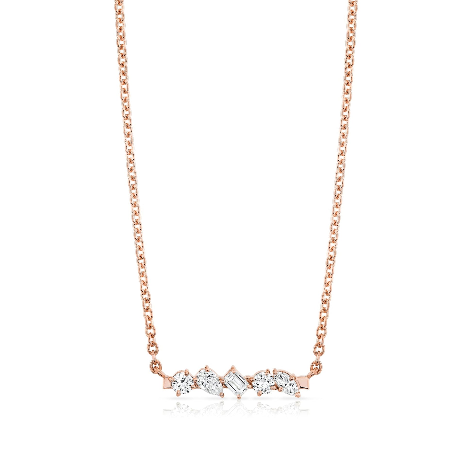 Mini Montage Mixed Cut Diamond Bar Necklace