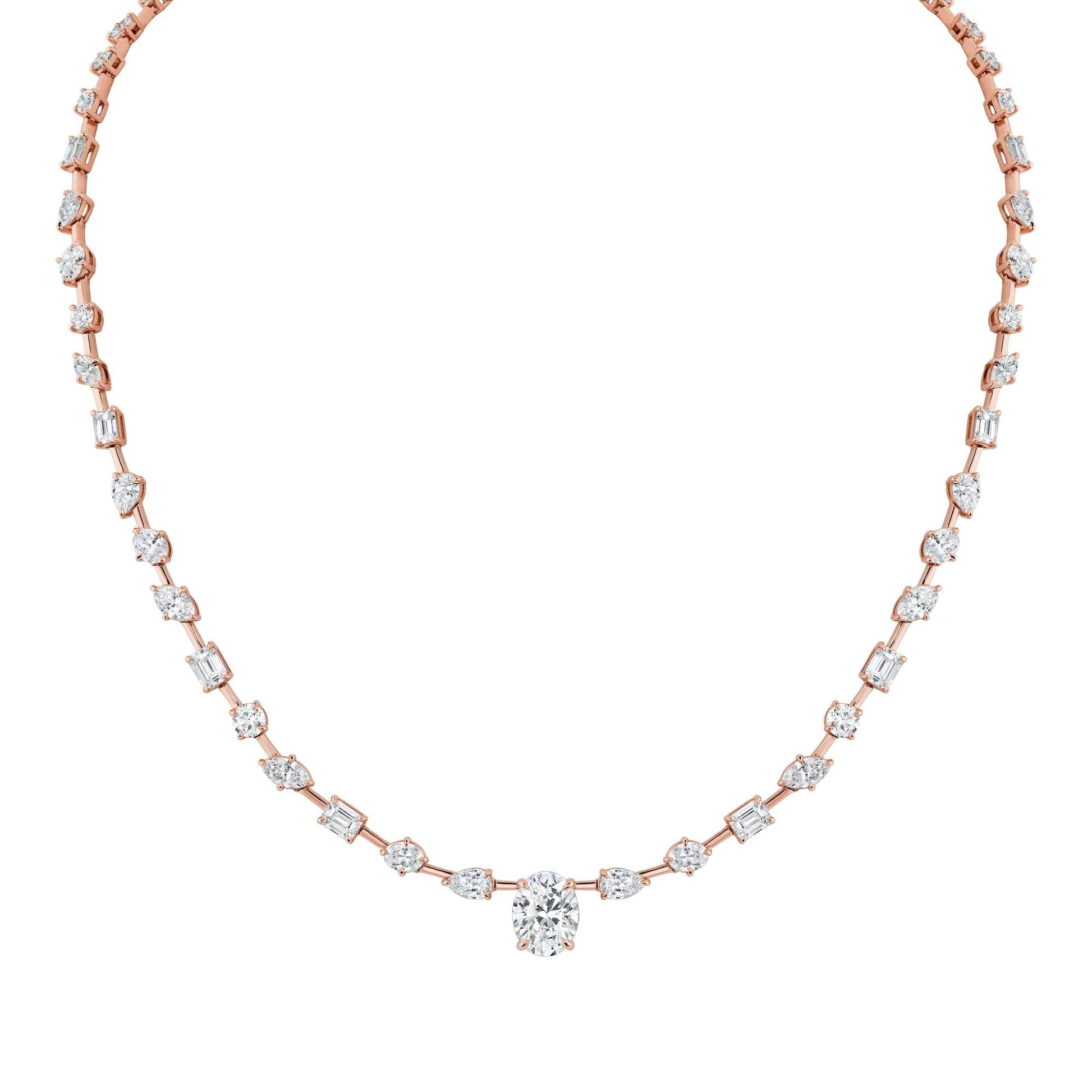 Montage Oval Diamond Center Riviera Necklace