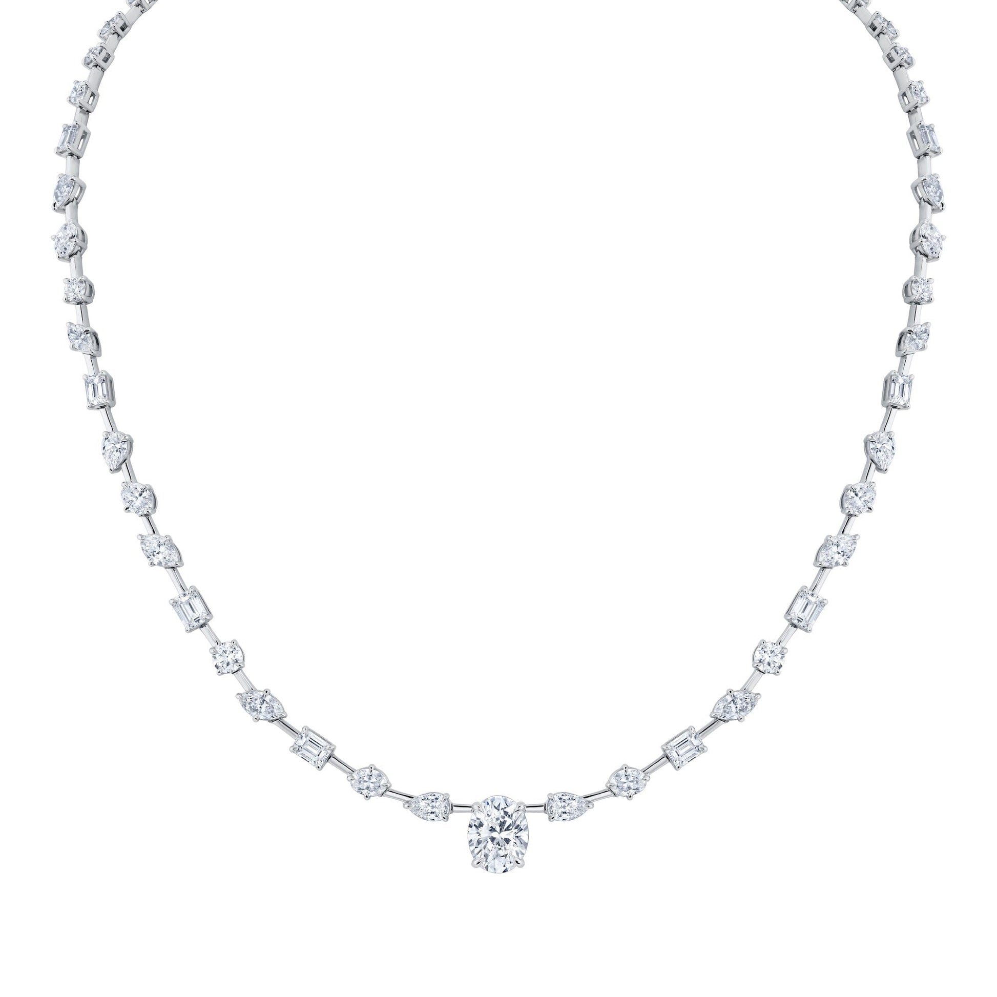 Montage Oval Diamond Center Riviera Necklace