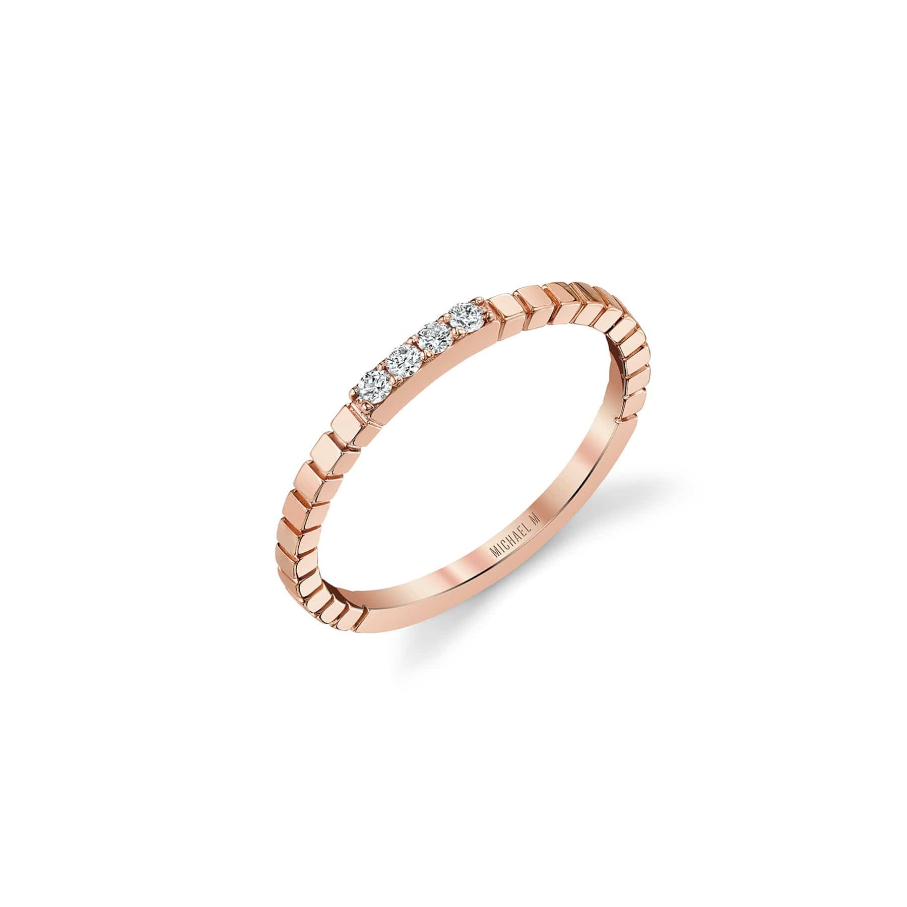 Etched  Four Diamond Band
