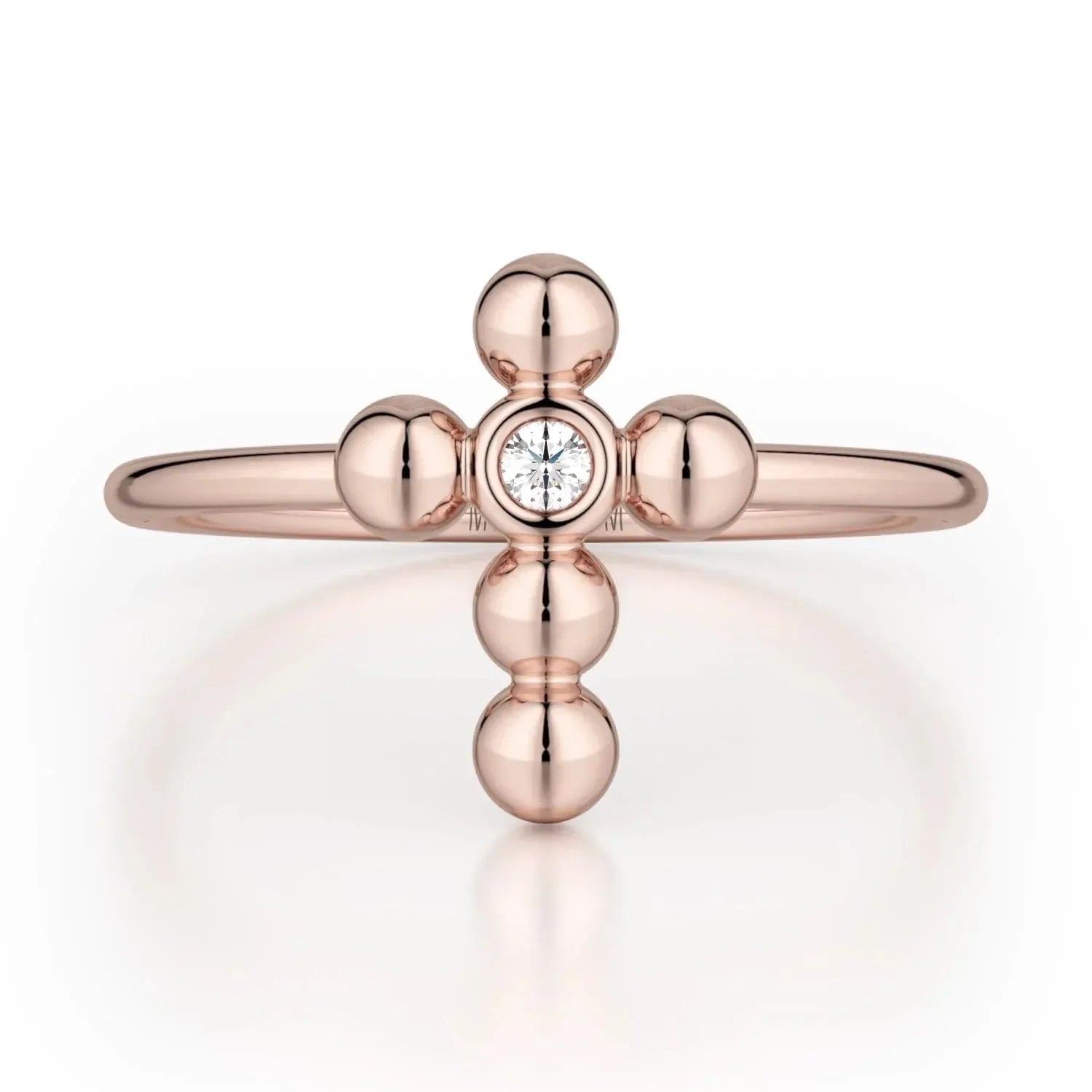 MICHAEL M Single Diamond Cross Ring F329-YG4