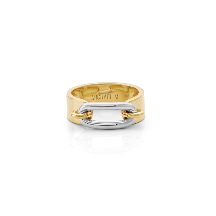 MICHAEL M Two Tone Luxe Link Ring 