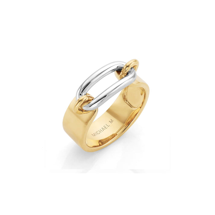 MICHAEL M Two Tone Luxe Link Ring 