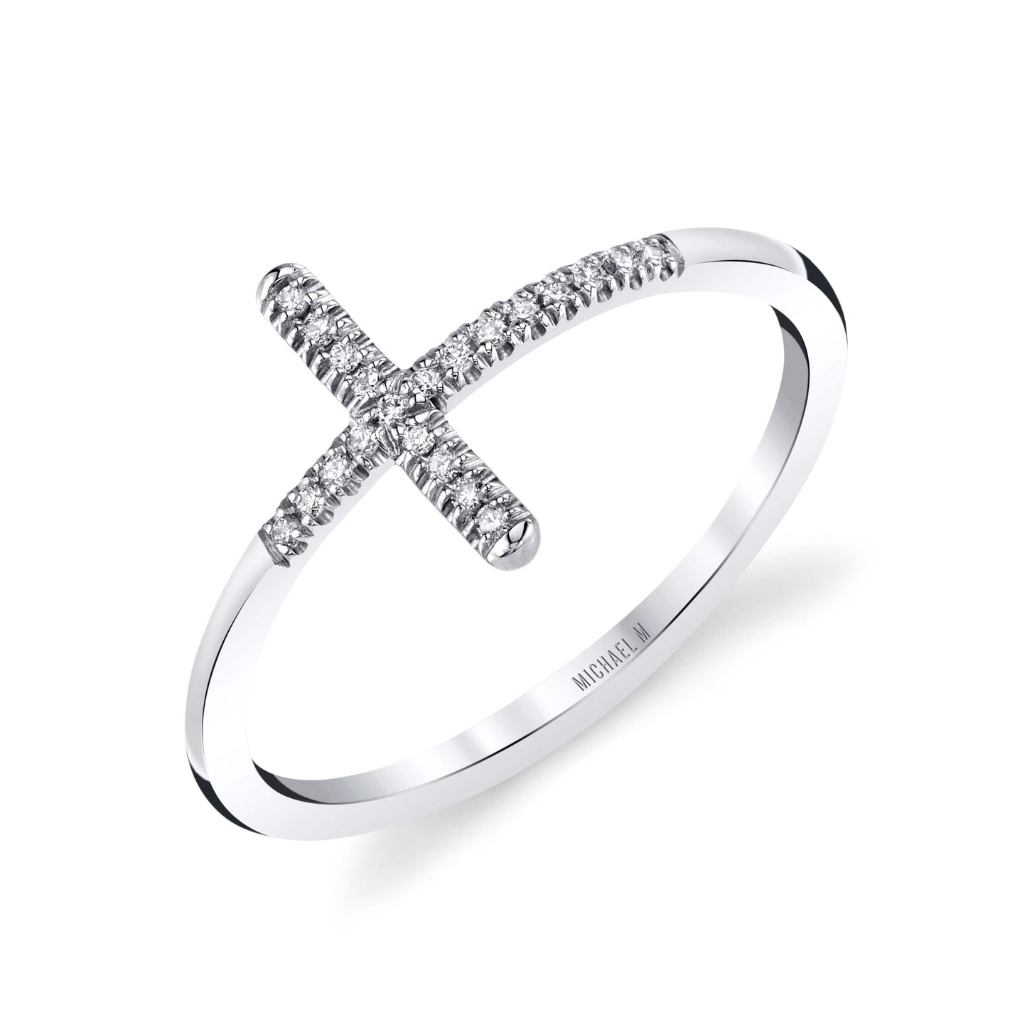 MICHAEL M Diamond Cross Ring F330-WG4