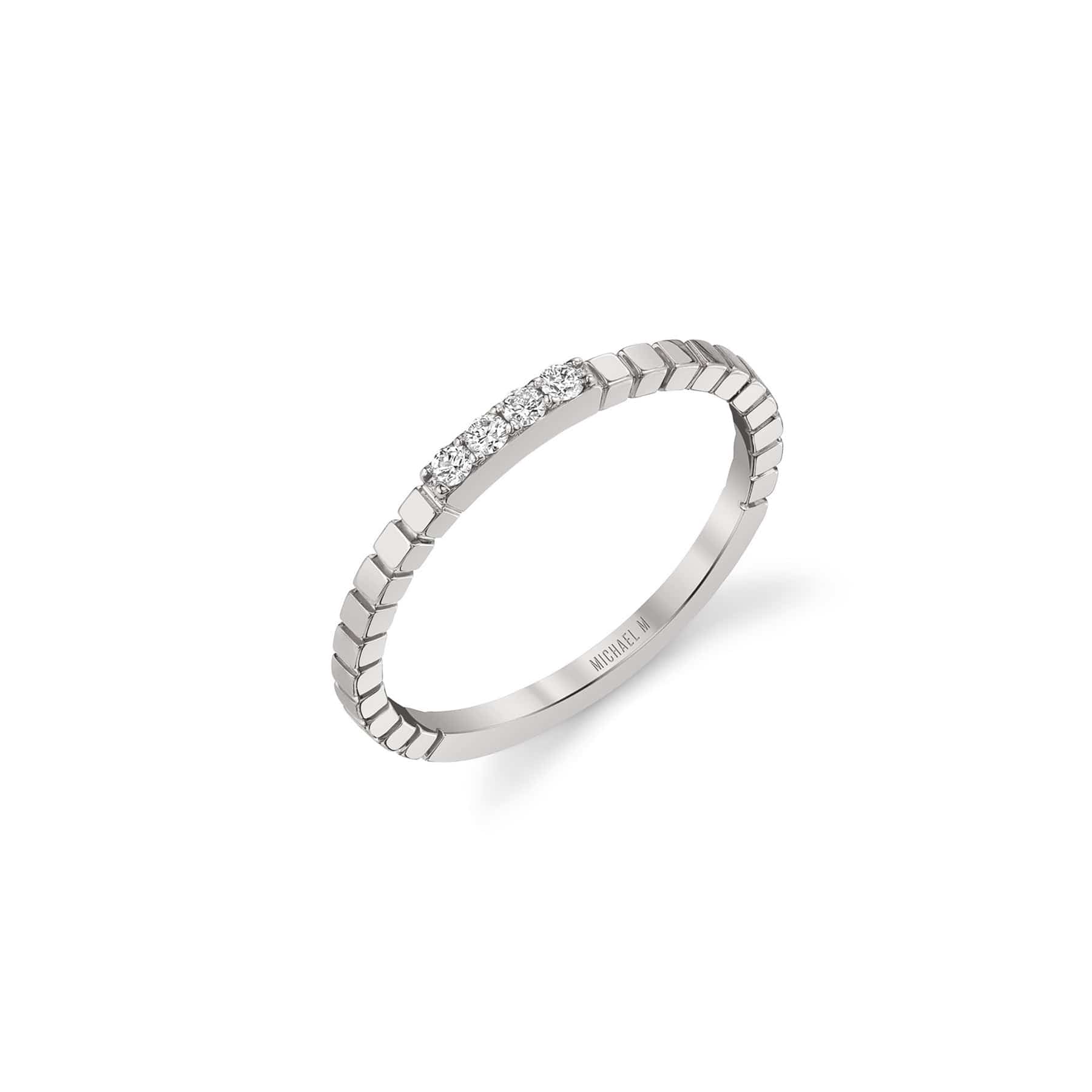 Etched  Four Diamond Band