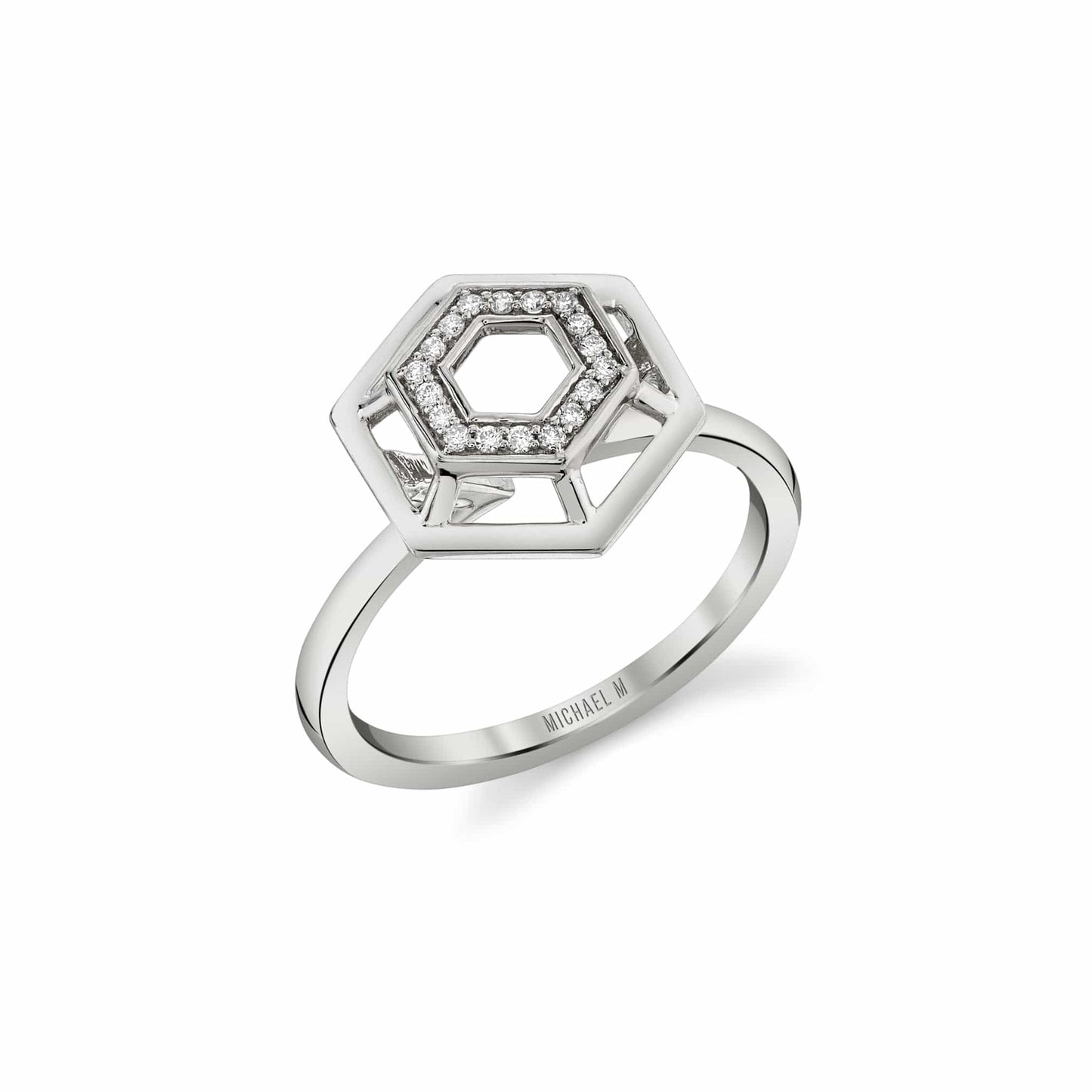 MICHAEL M Hex Truss Cocktail Ring F513