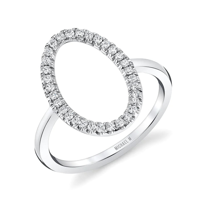 MICHAEL M Open Oval Diamond Ring F303-YG4