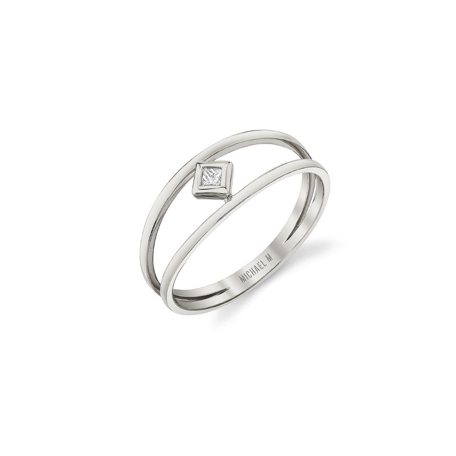 Princess Bezel Double Shank Ring