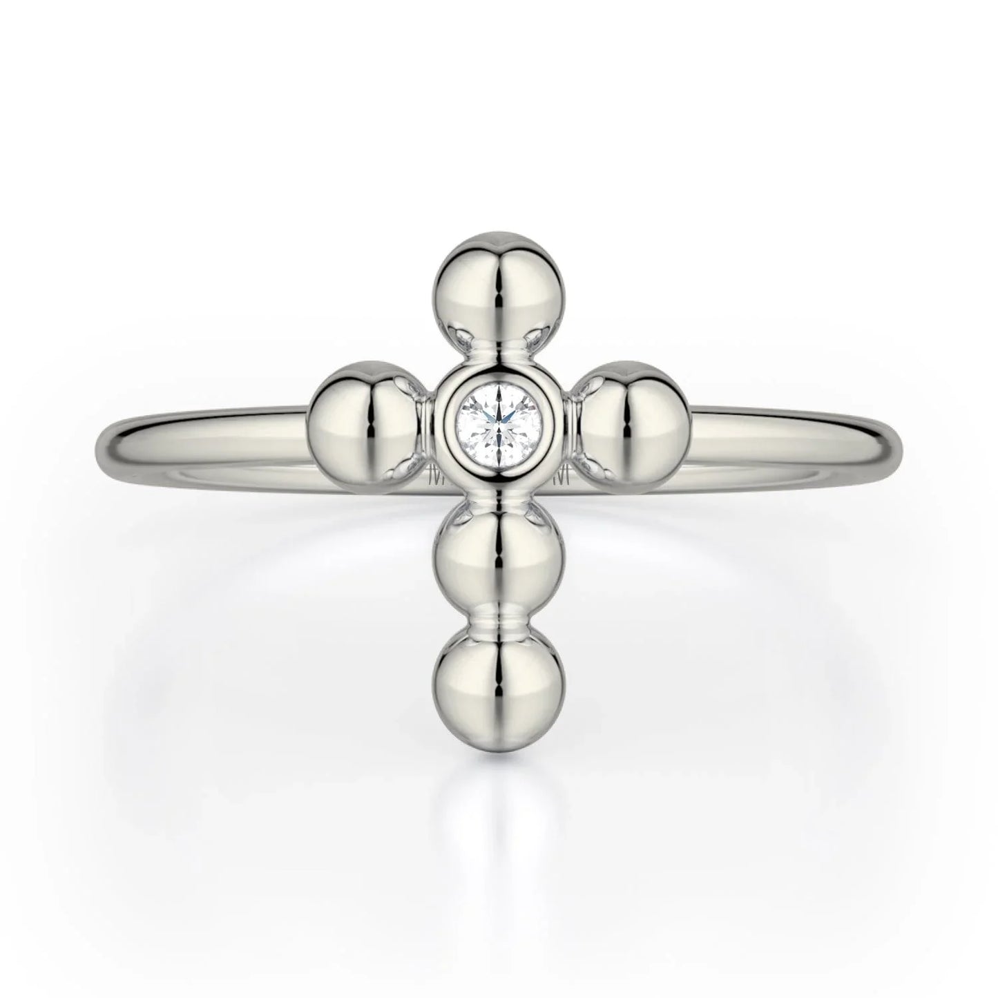 MICHAEL M Single Diamond Cross Ring F329-YG4