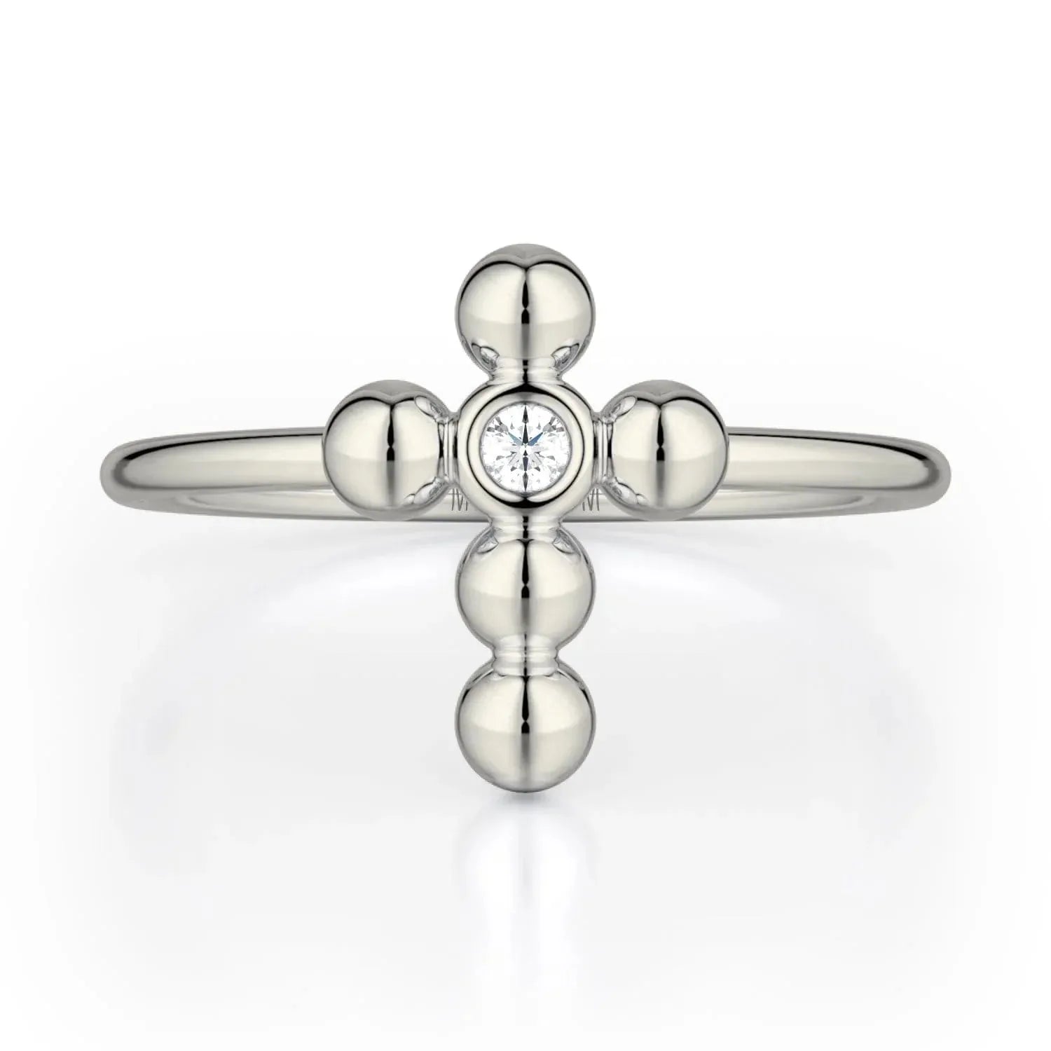 MICHAEL M Single Diamond Cross Ring F329-YG4