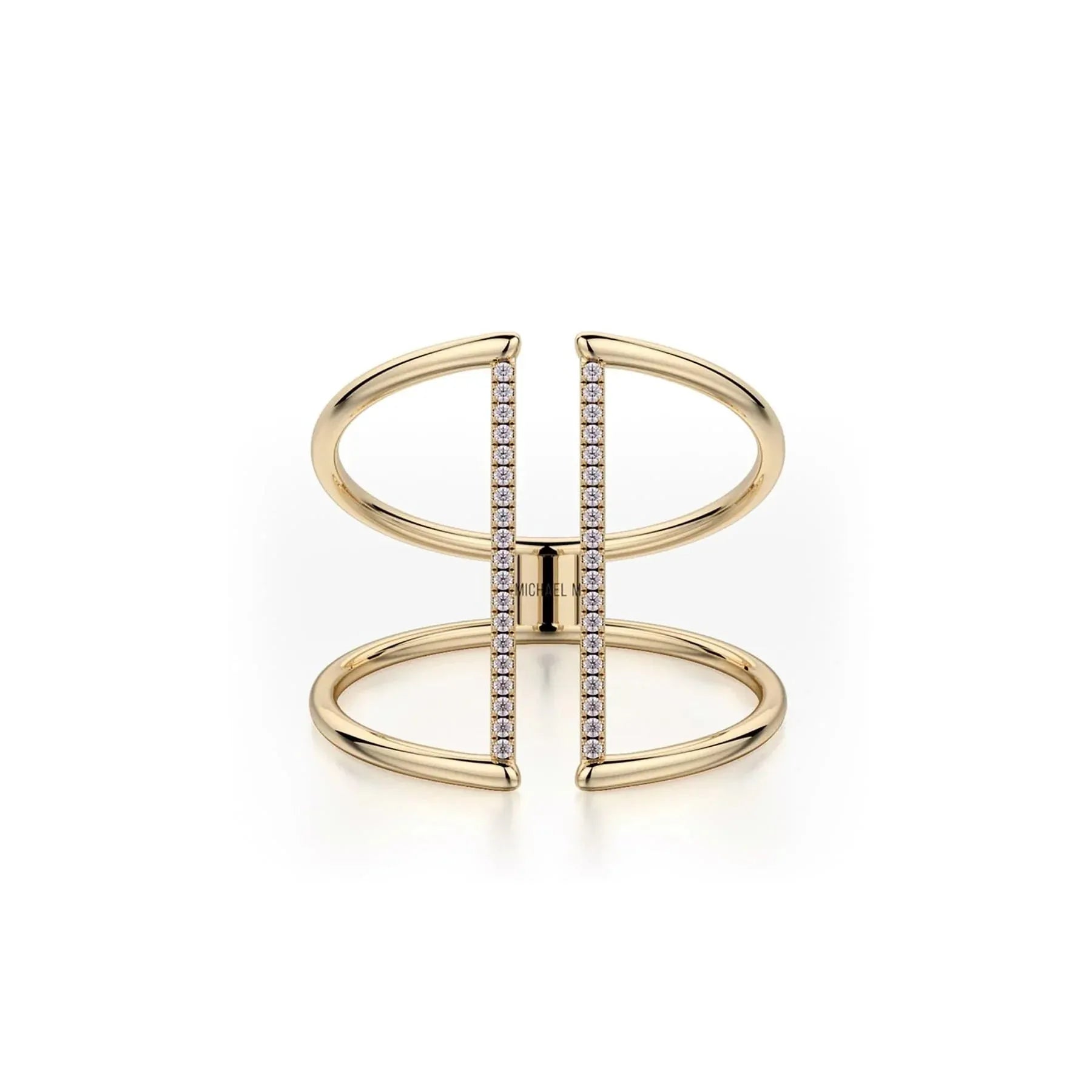Double Band Diamond Bar Ring