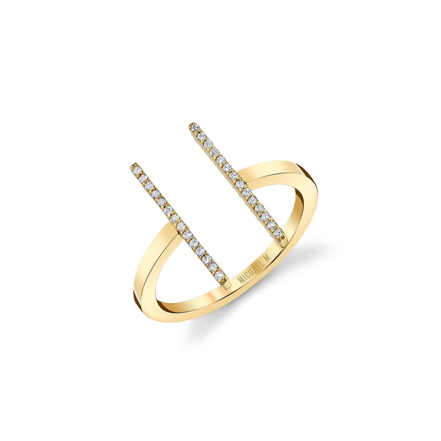 MICHAEL M Double Bar Diamond Mix Ring F331-YG4