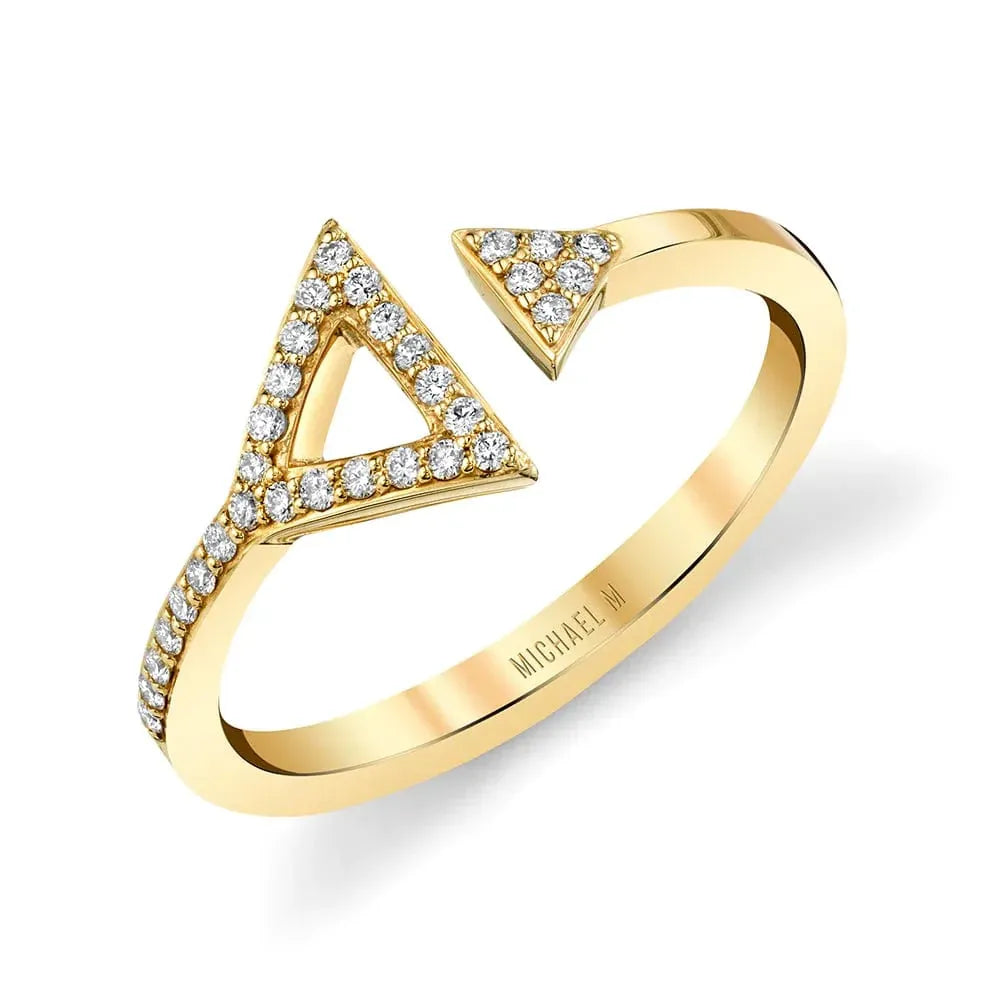 Double Diamond Triangle Ring