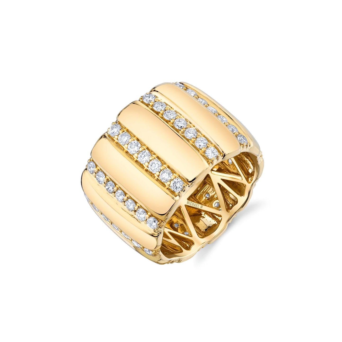 MICHAEL M Orb Ribbed Ring F530