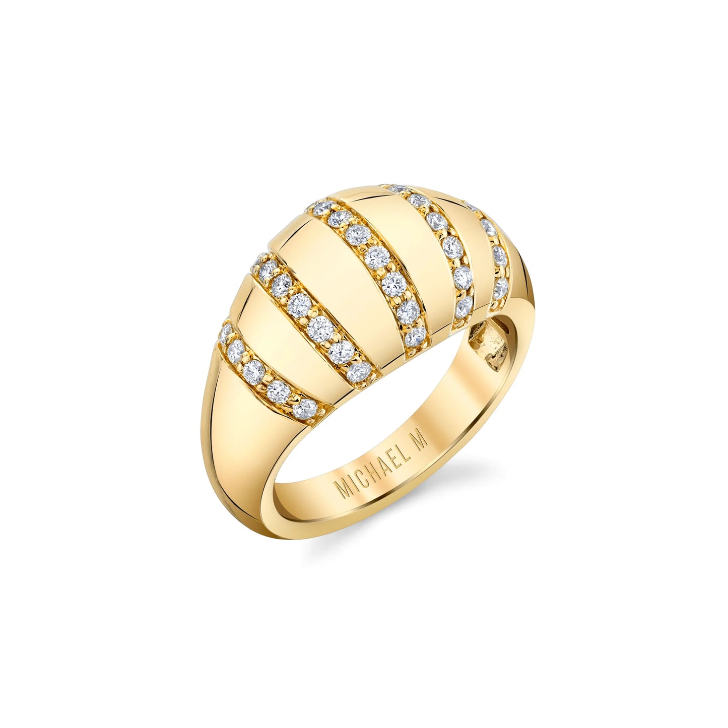 MICHAEL M Orb Stripe Signet Ring F532