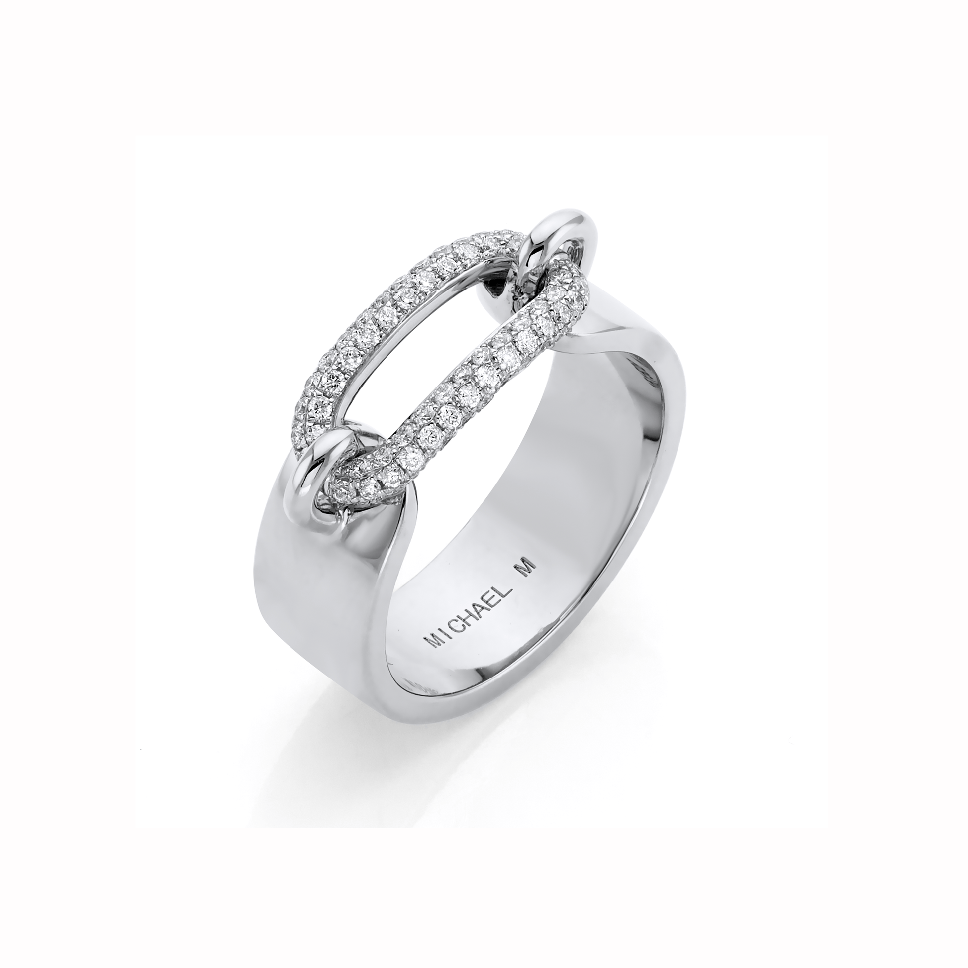 Two Tone Luxe Link Pavé Ring