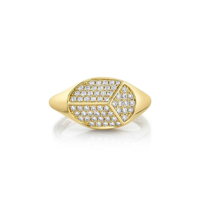 MICHAEL M Carve Signet Ring with Pav√© F465