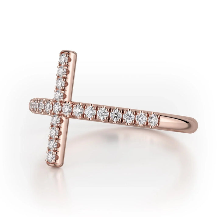 MICHAEL M Diamond Cross Ring F330-WG4