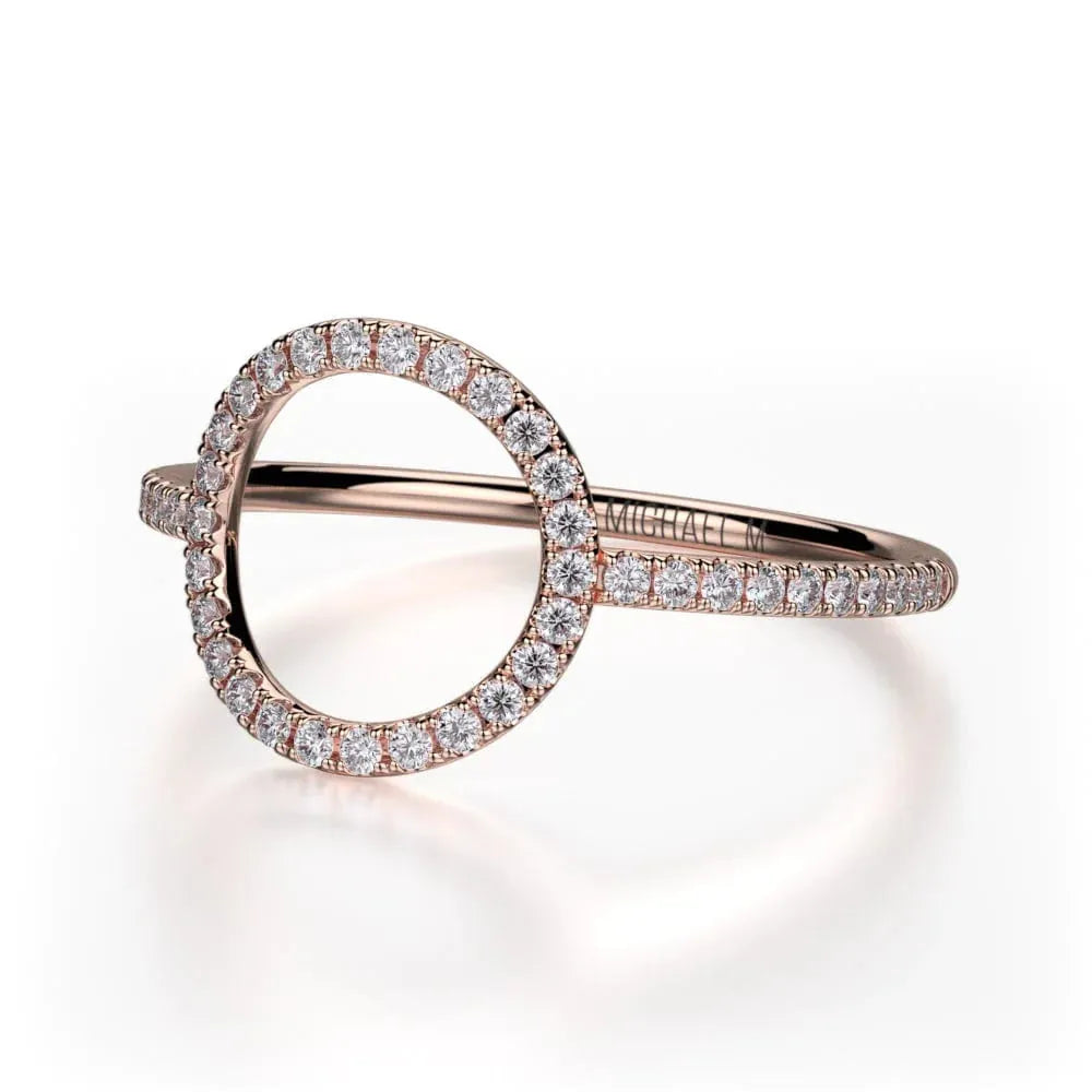 Diamond Open Circle Ring