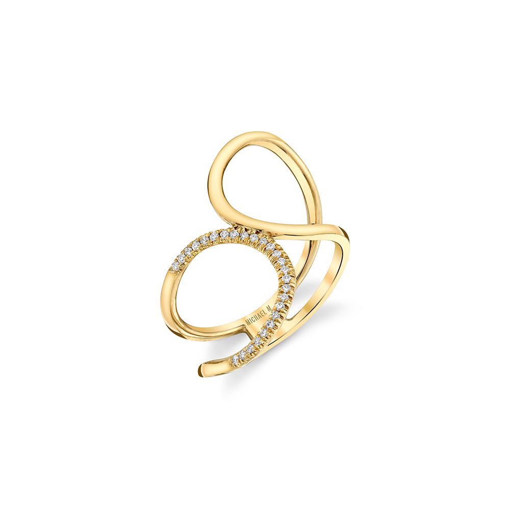 Diamond Twist Bridge Ring