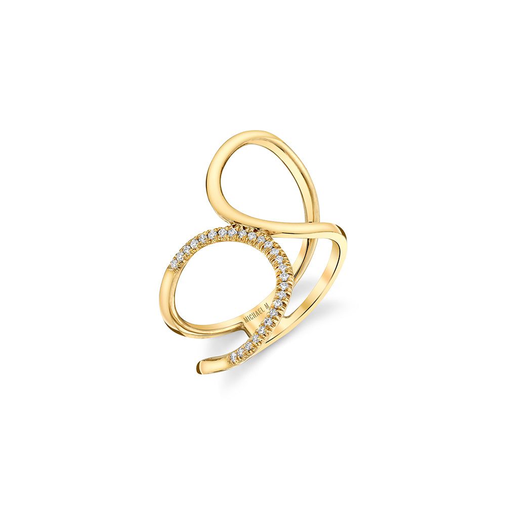 MICHAEL M Diamond Twist Bridge Ring F285-YG4